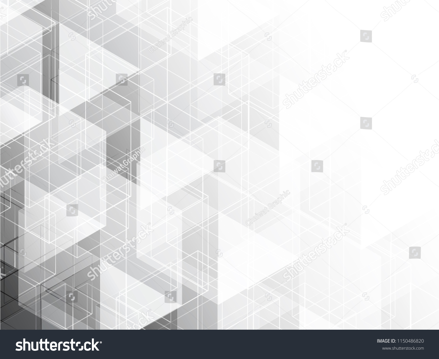 Abstract geometric white and gray with space modern design on Light gray background, vector illustration #1150486820