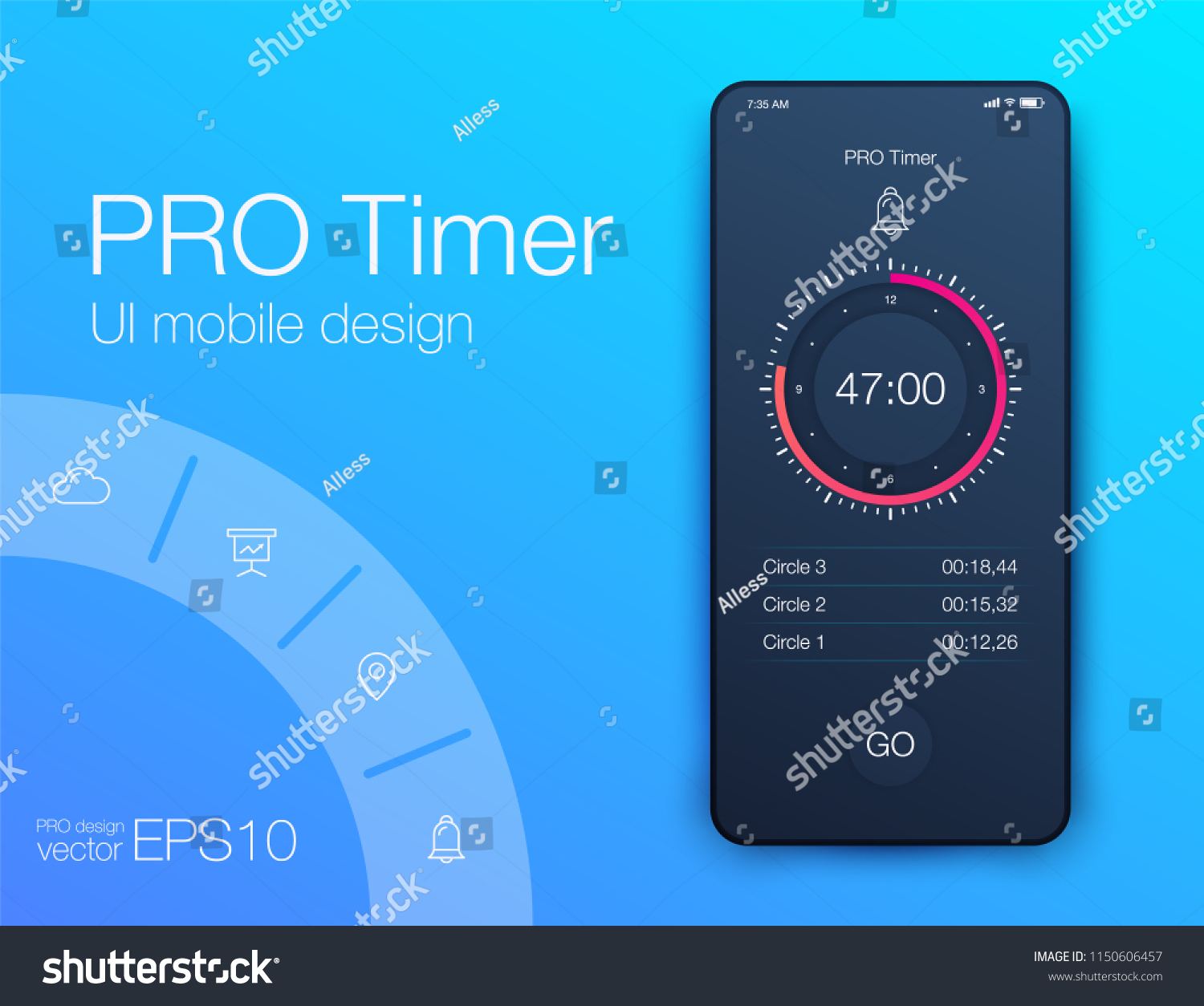 timer-clock-application-ui-design-concept-stock-royalty-free-stock