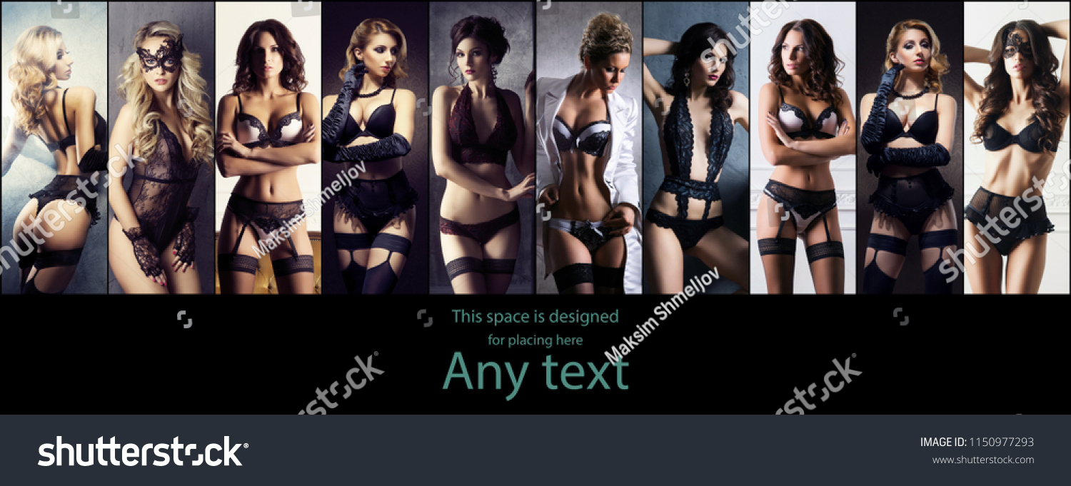 Sexy women in beautiful lingerie. Erotic underwear collage. #1150977293