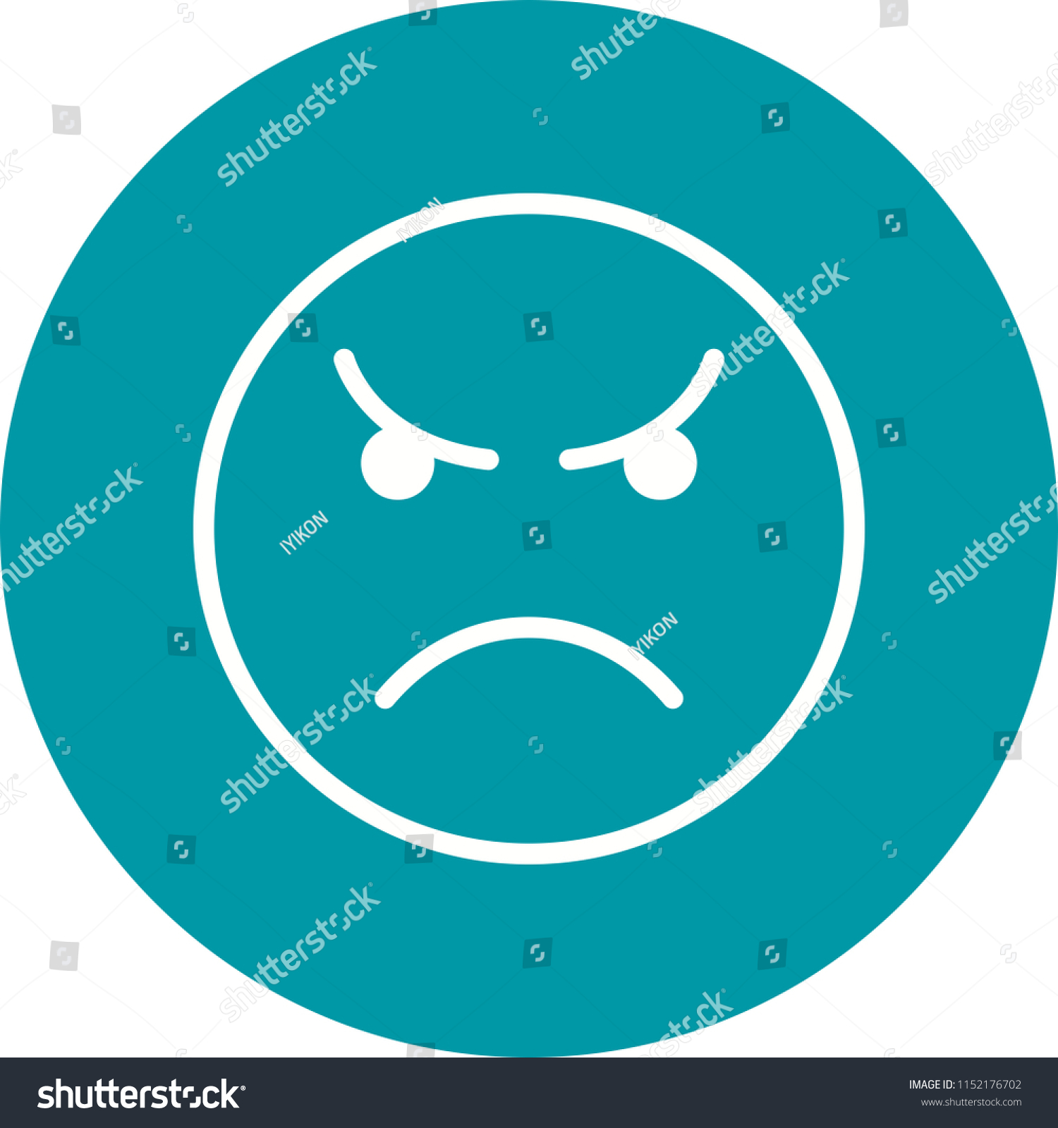 Angry Emoticon Line Filled - Royalty Free Stock Vector 1152176702 ...