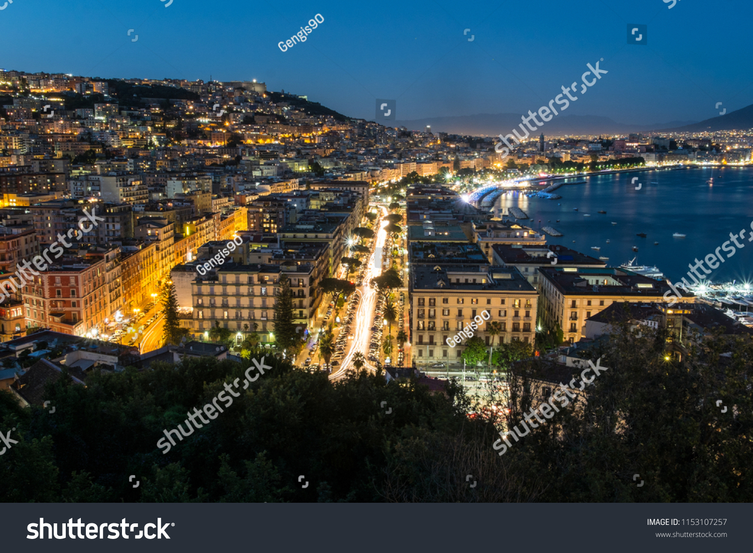 View on Gulf of Naples from 13 discese di Sant'Antonio in Posillipo #1153107257