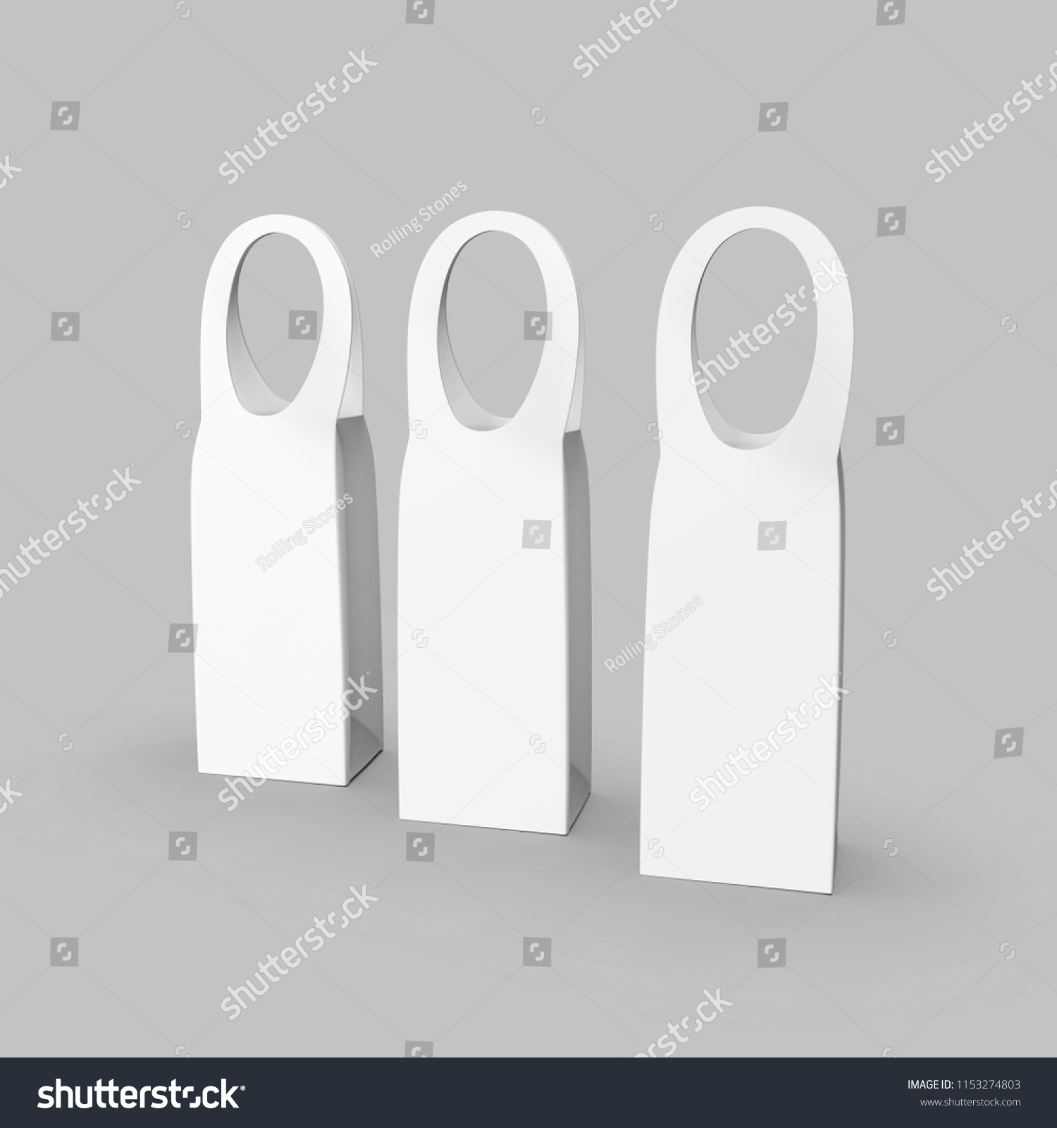 Blank wine bags template set with handle in 3d - Royalty Free Stock ...