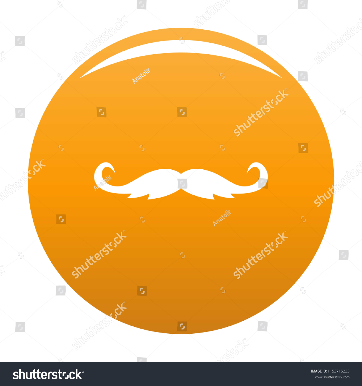 Curly mustache icon. Simple illustration of - Royalty Free Stock Photo ...