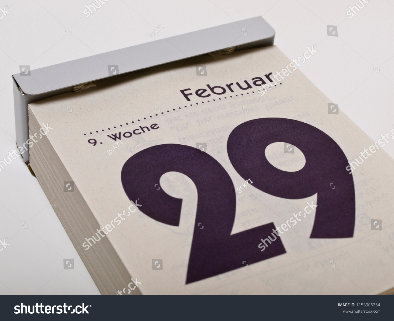 A calendar shows February 29th, leap day

 #1153906354