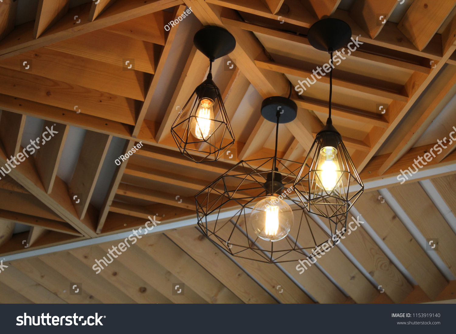 Beautiful lights in a cafe  #1153919140