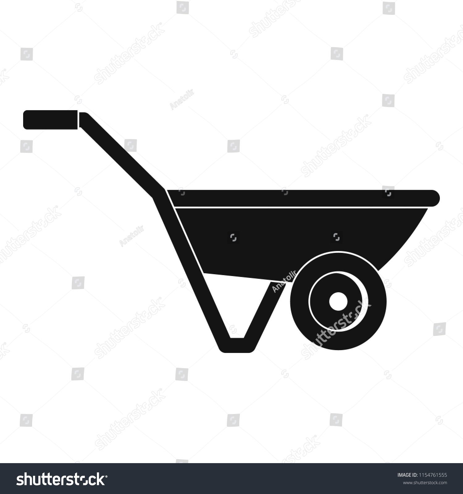 Hand truck one wheel icon. Simple illustration - Royalty Free Stock ...