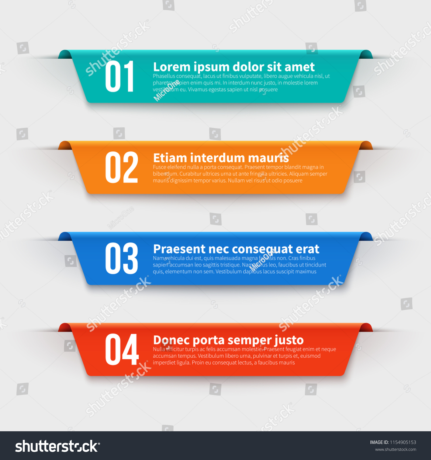Infographic banners. Color labels with steps and options vector set. Illustration of banner label layout with numbers #1154905153