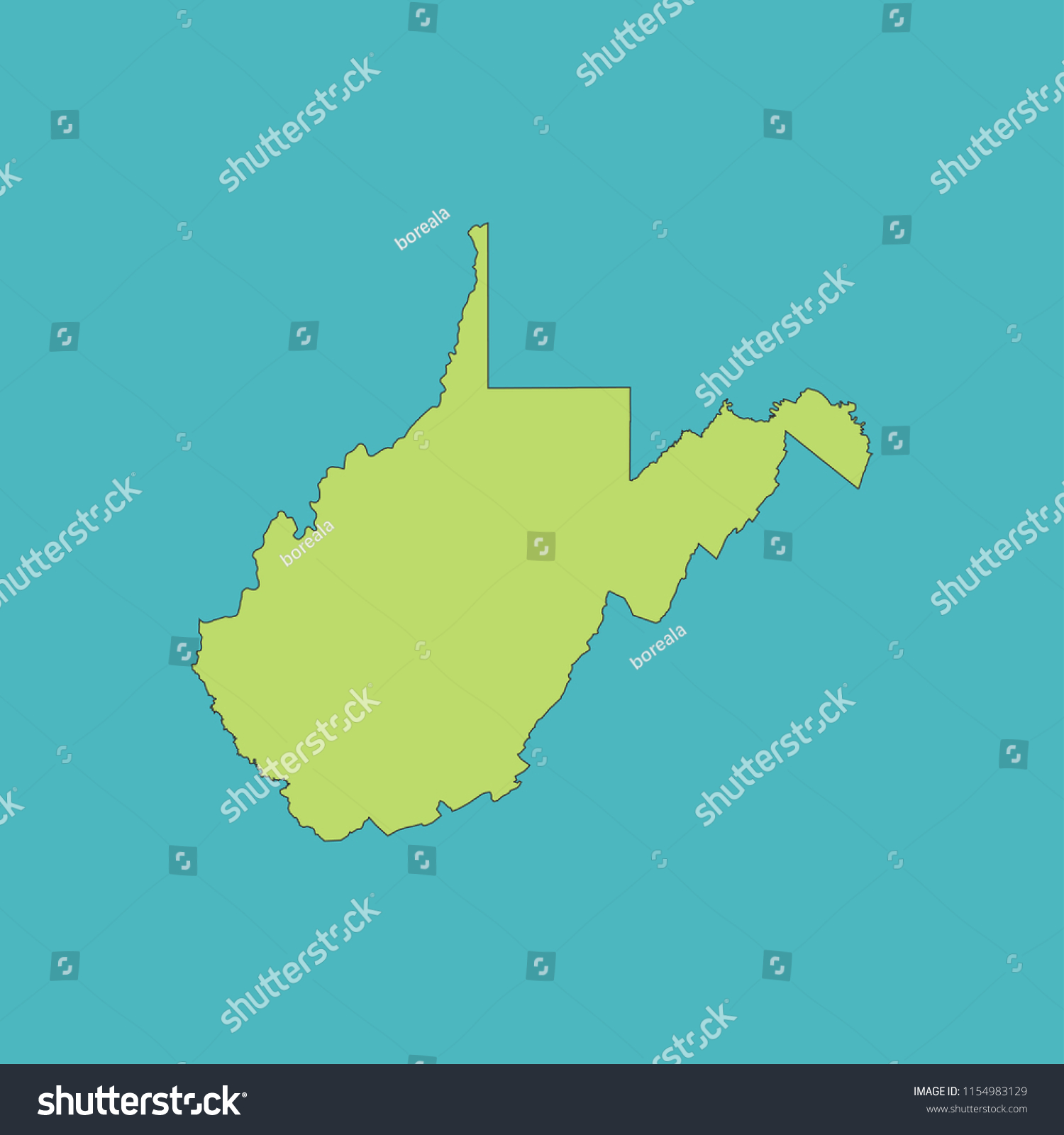 Map Of West Virginia Royalty Free Stock Vector 1154983129 8056