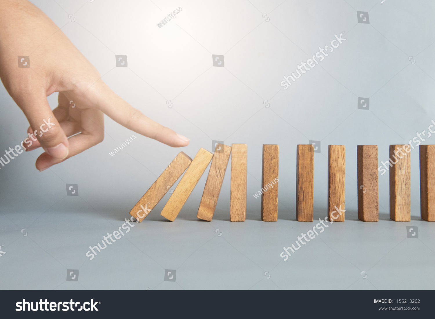 hand stop a dominoes continuous toppled #1155213262
