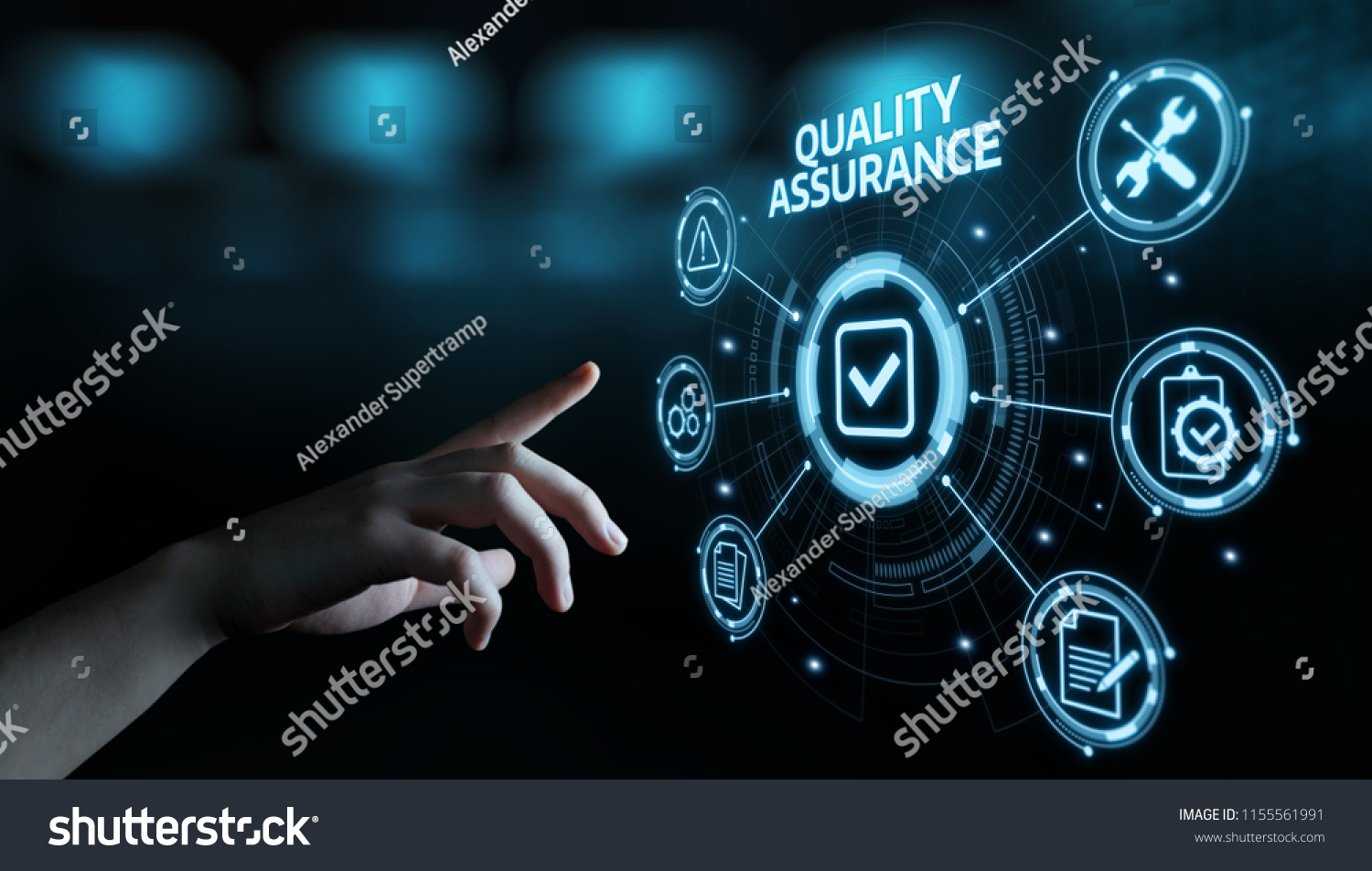 Quality Assurance Service Guarantee Standard Internet Business Technology Concept. #1155561991
