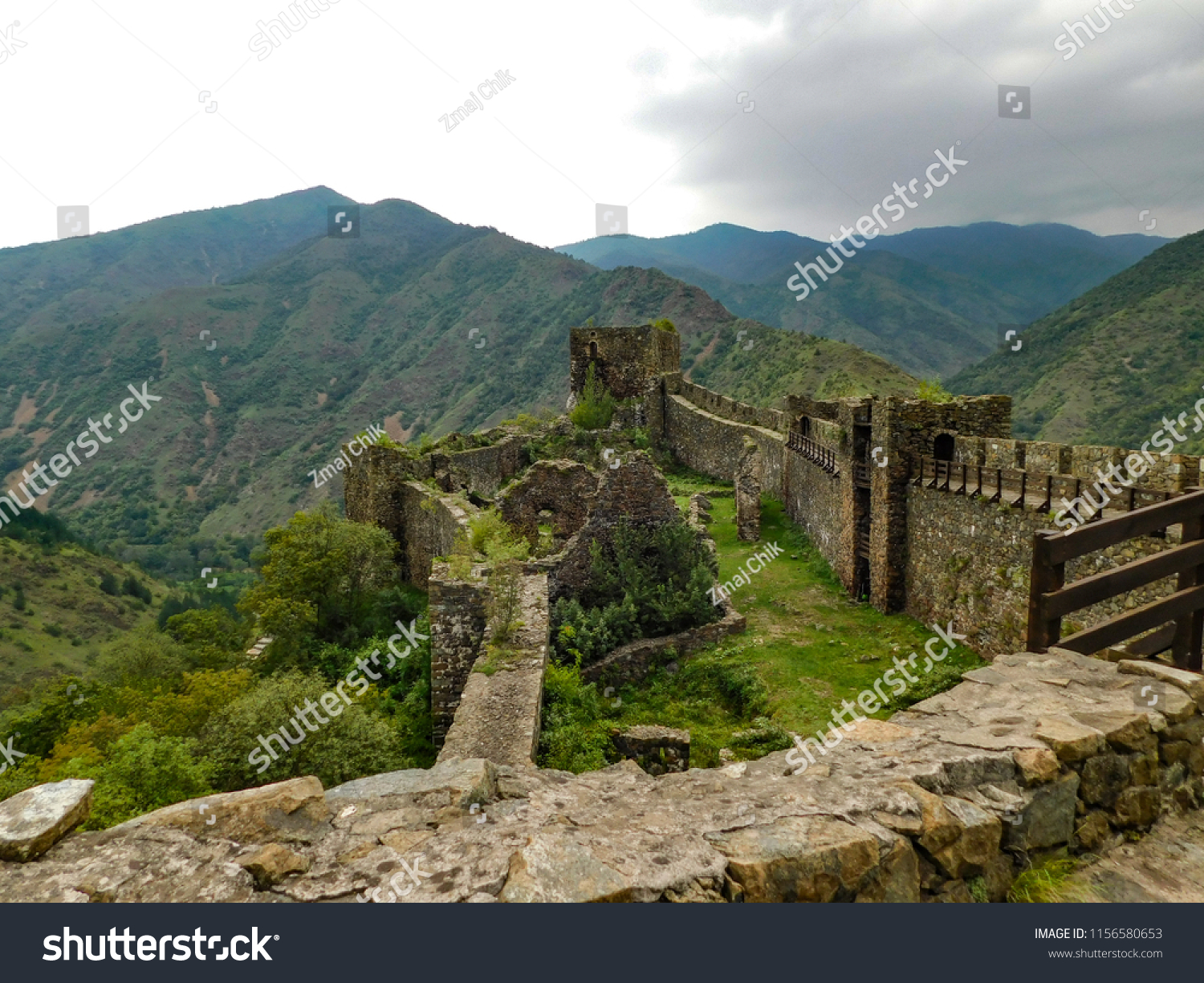 Maglic , ancient building, fortress, 13th century, valley of Ibar, Serbia #1156580653