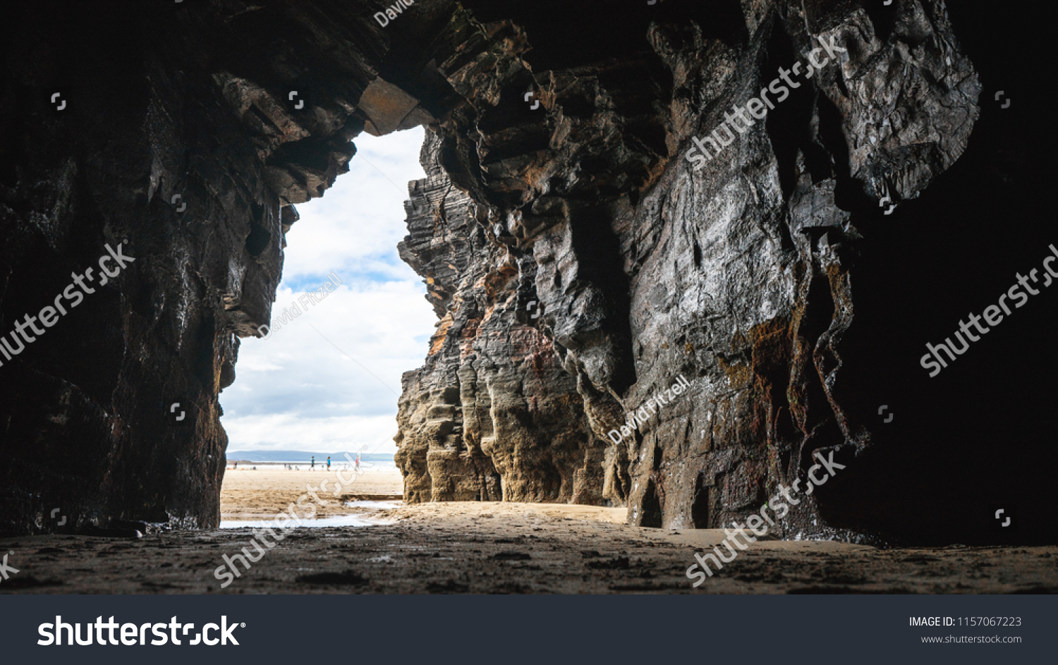 The Ballybunion coast line when the tide is out. Amazing caves and rock formations can be seen when the tide is low in Bally B. #1157067223