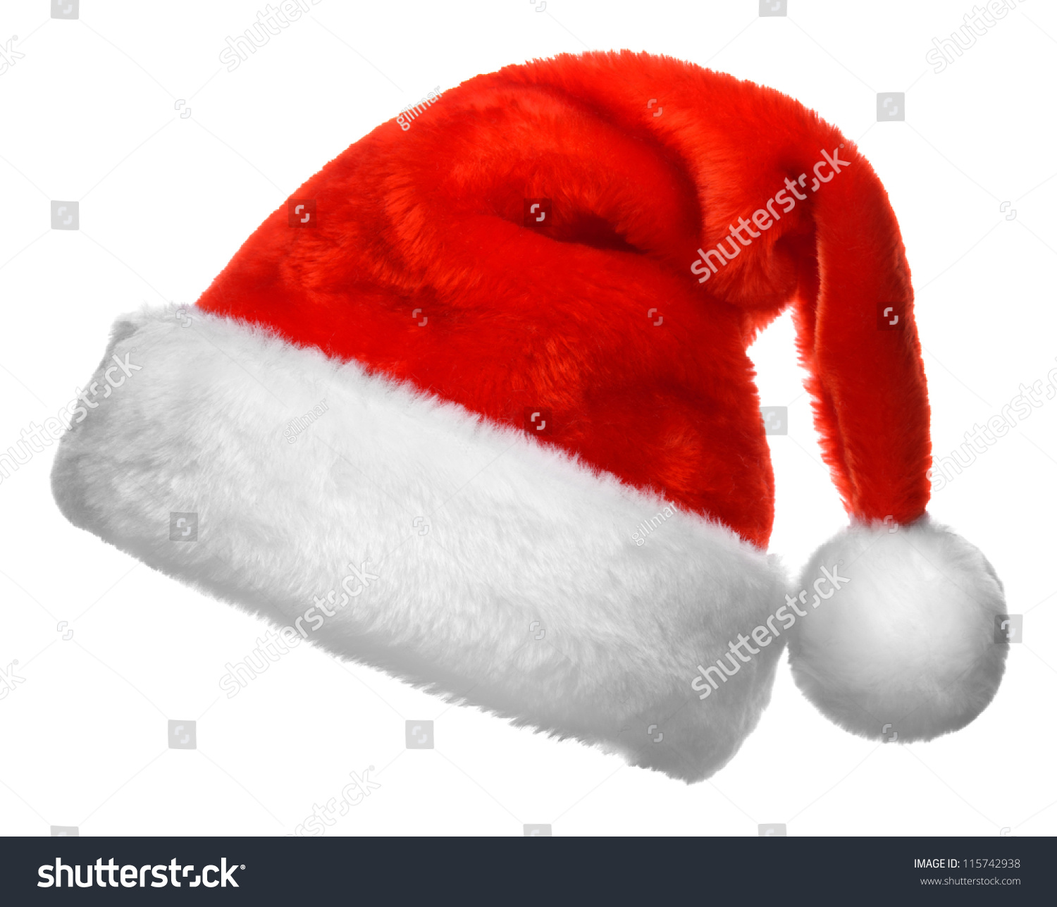 Single Santa Claus red hat isolated on white background #115742938