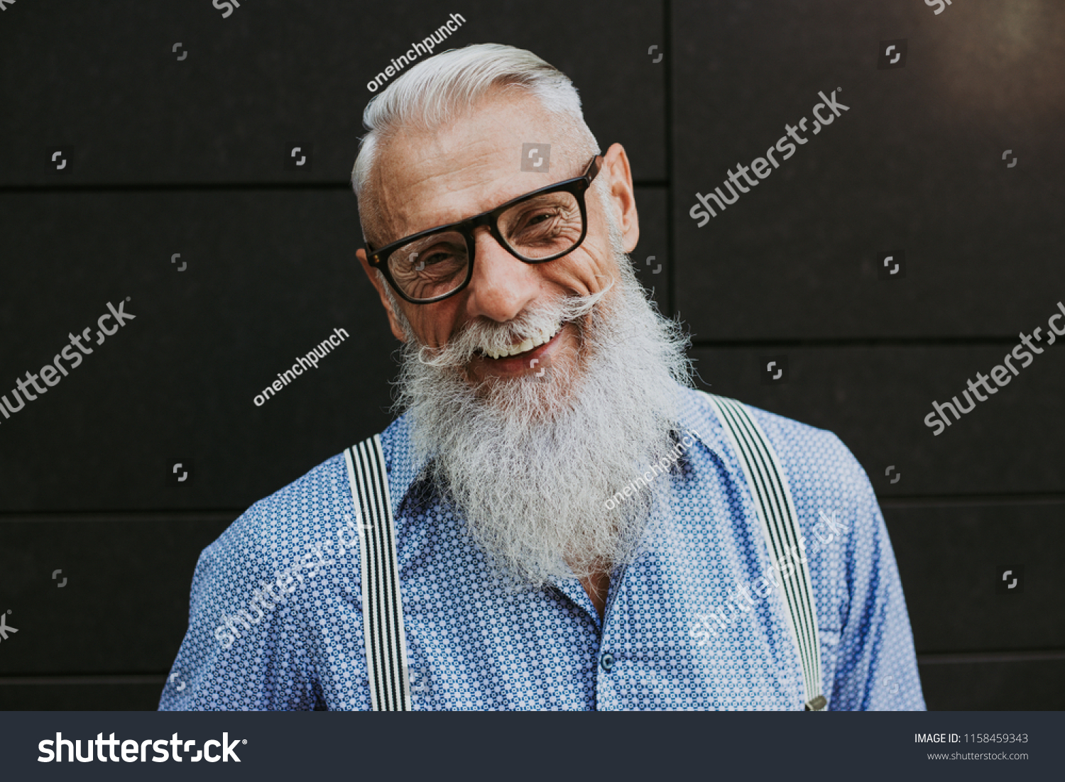 Senior hipster with stylish beard portraits #1158459343
