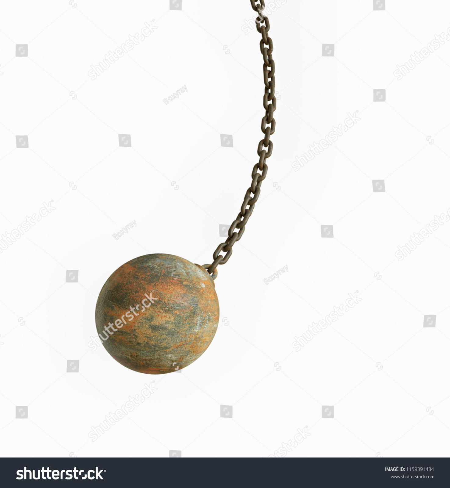 metal wrecking ball isolated on white background #1159391434
