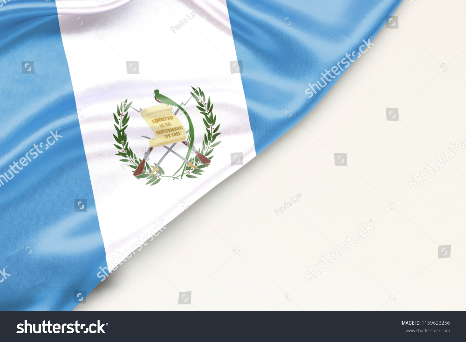Flag of Guatemala: white background and place for text #1159623256