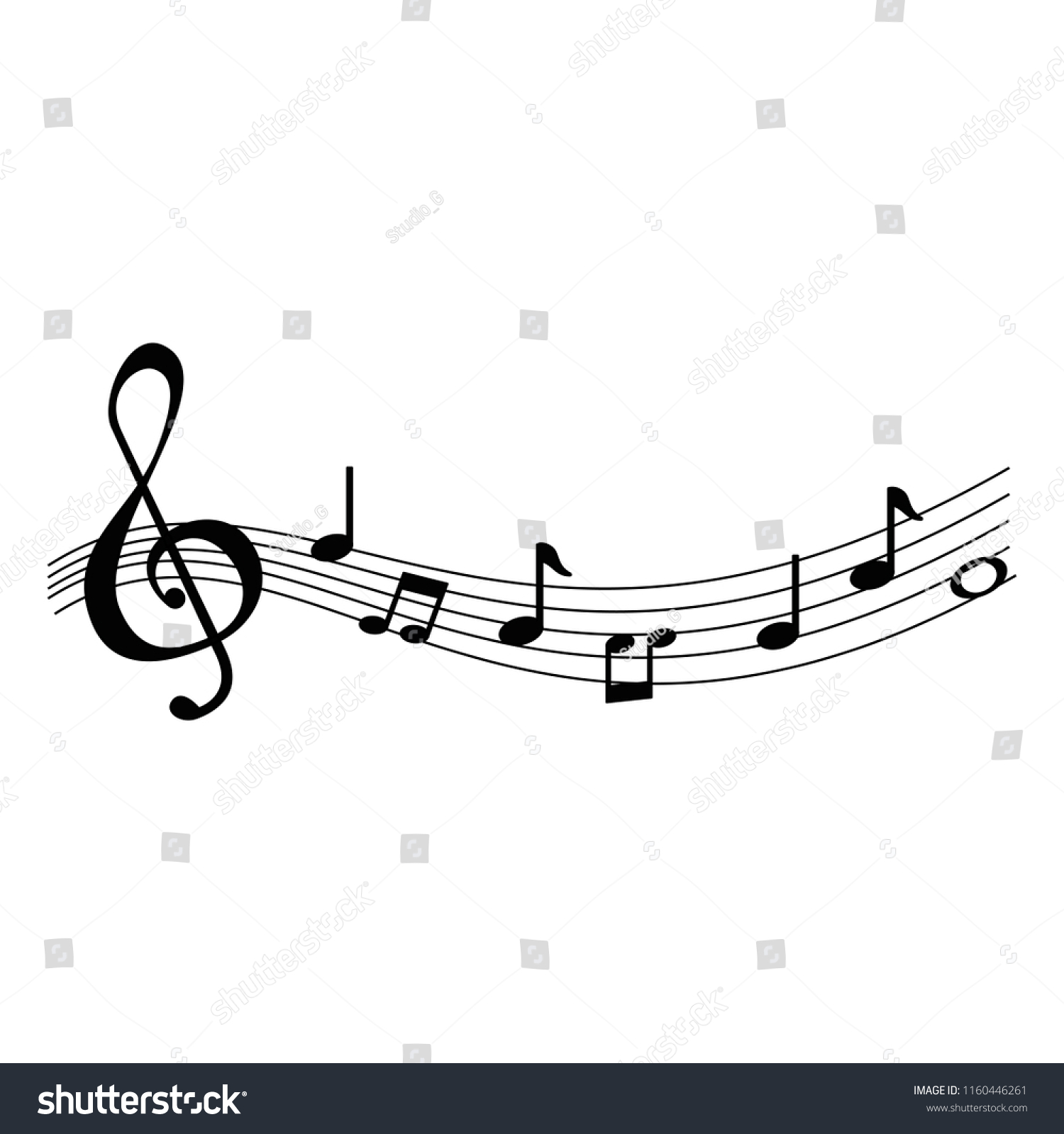 musical partiture notes icons - Royalty Free Stock Vector 1160446261 ...