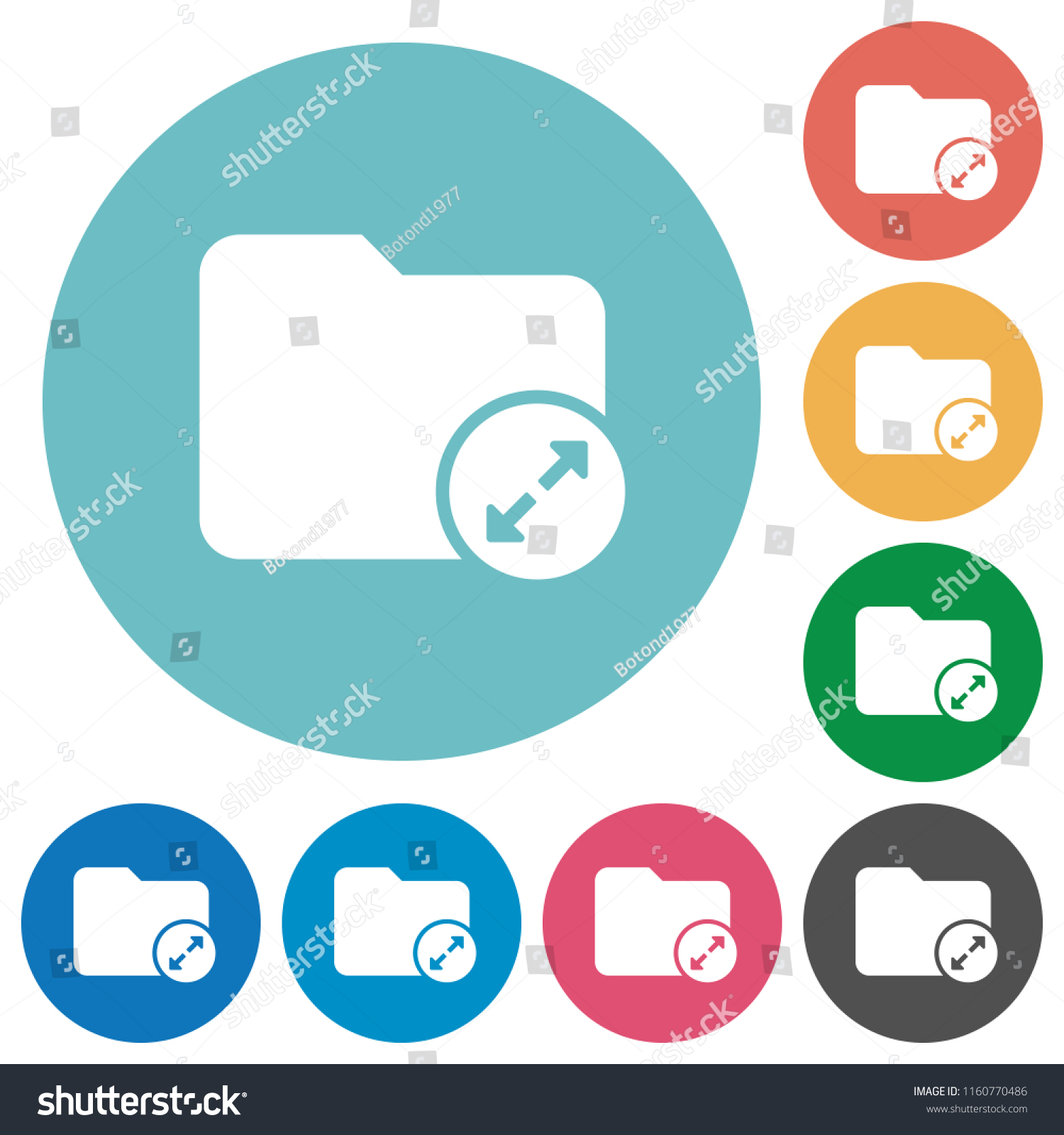 Uncompress directory flat white icons on round - Royalty Free Stock ...