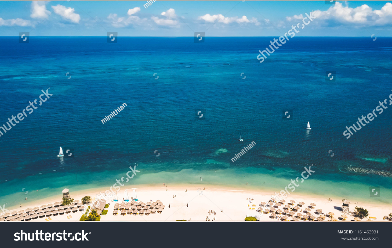 Montego Bay beach aerial shot  #1161462931