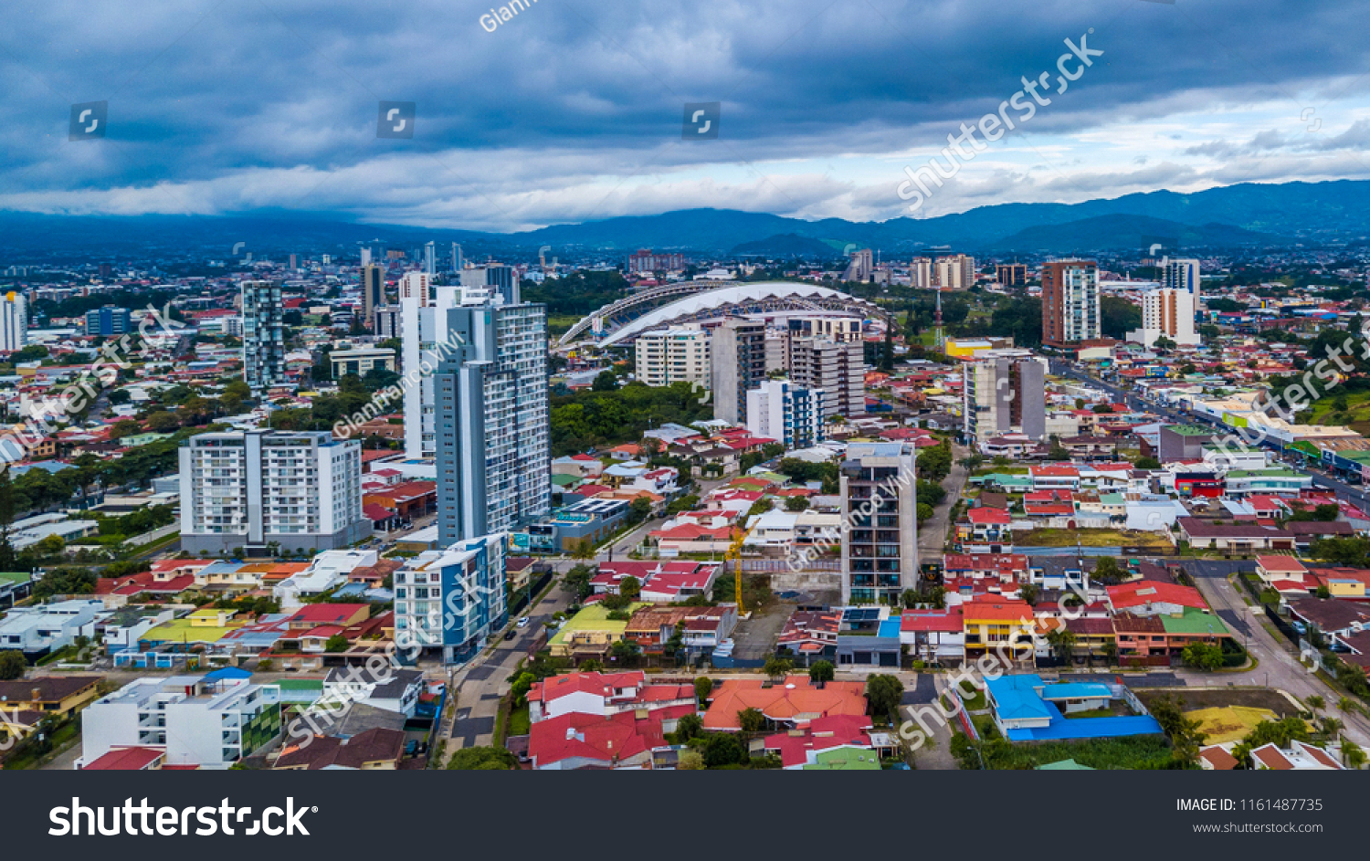 Beautiful aerial view of Costa Ricas San Jose city #1161487735