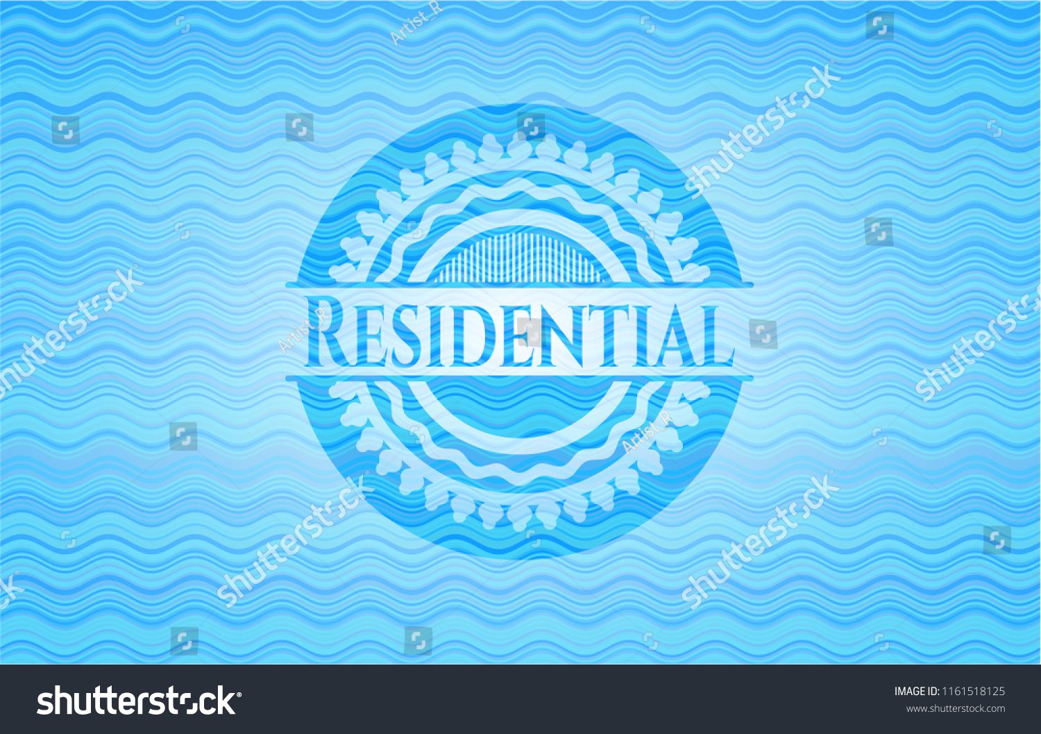Residential sky blue water emblem. #1161518125
