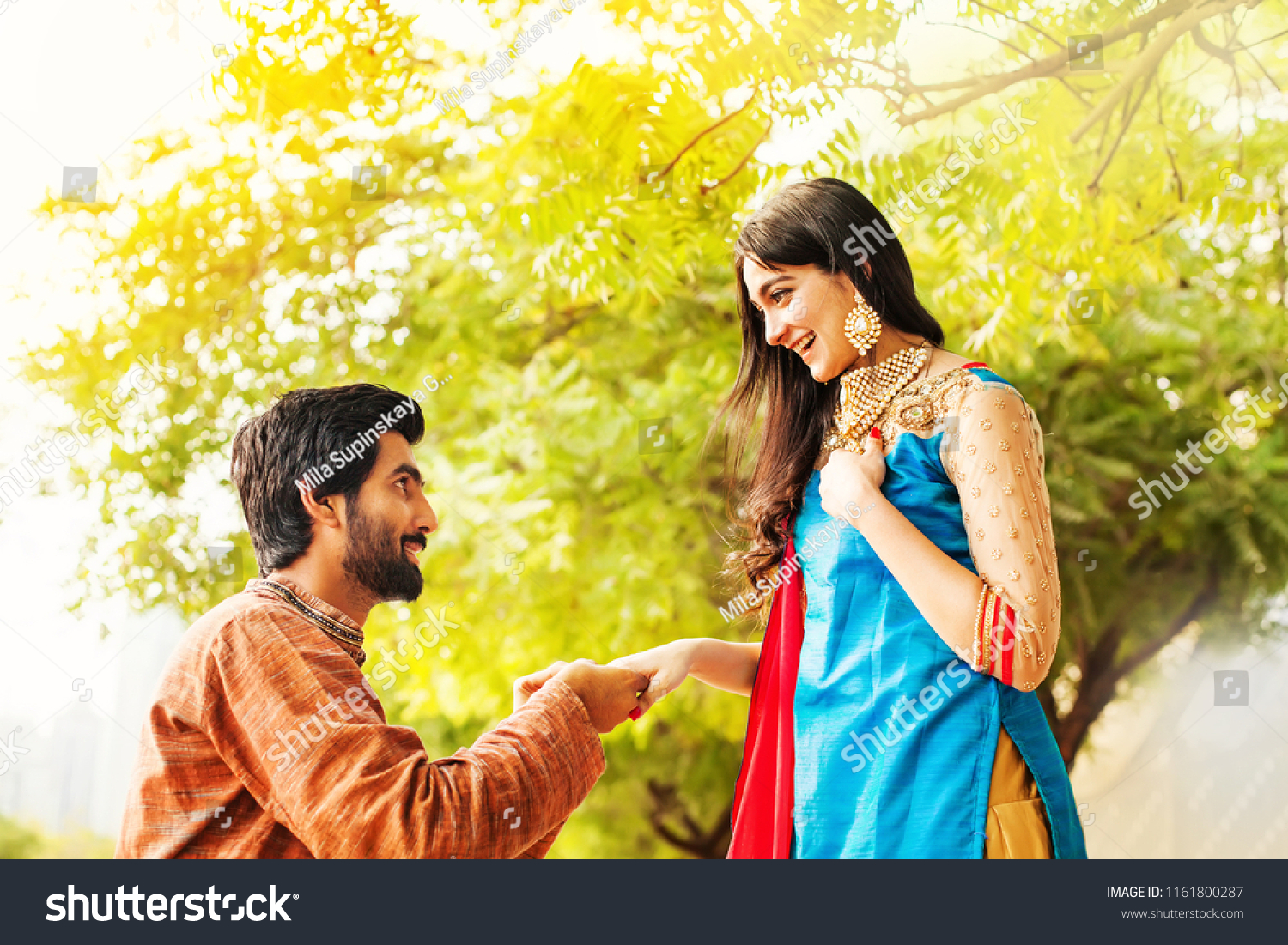 Indian man proposing to his bride #1161800287