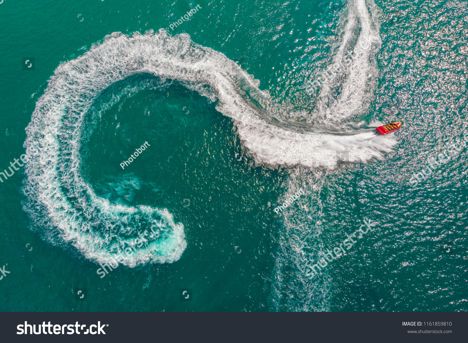 Top view of a speedboat #1161859810