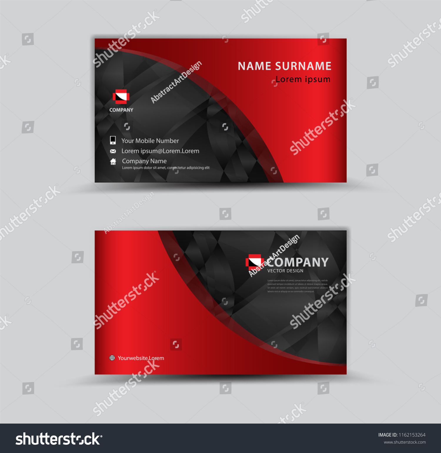 Vector Design Business Card Template Creative Royalty Free Stock Vector 1162153264 0298