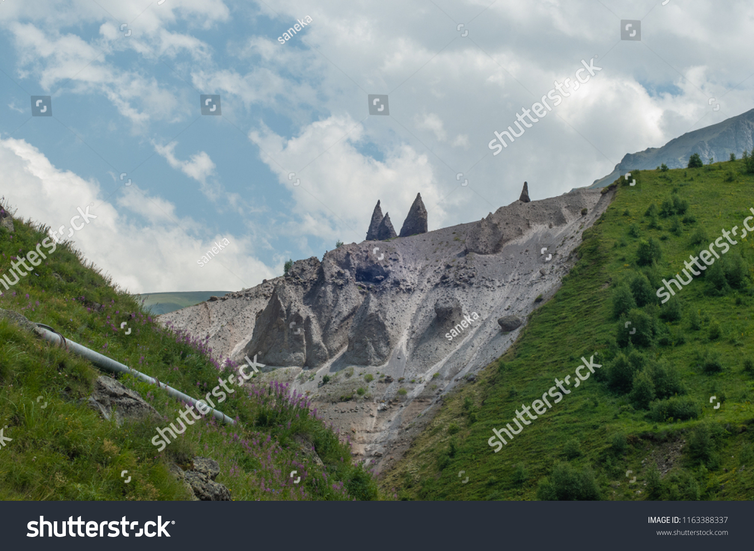 Mountains and cliffs of the North Caucasus, Teeth of the devil. The tract of Gily-Su, the Republic of Kabardino-Balkaria, Russia. #1163388337