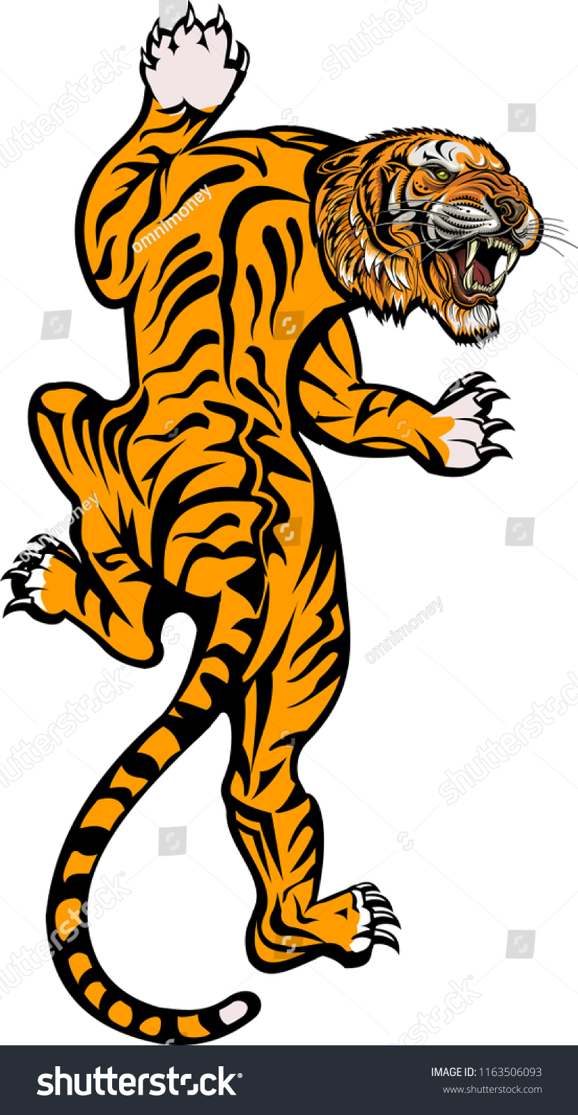 Tiger Jump Tattoo Royalty Free Stock Vector Avopix Com