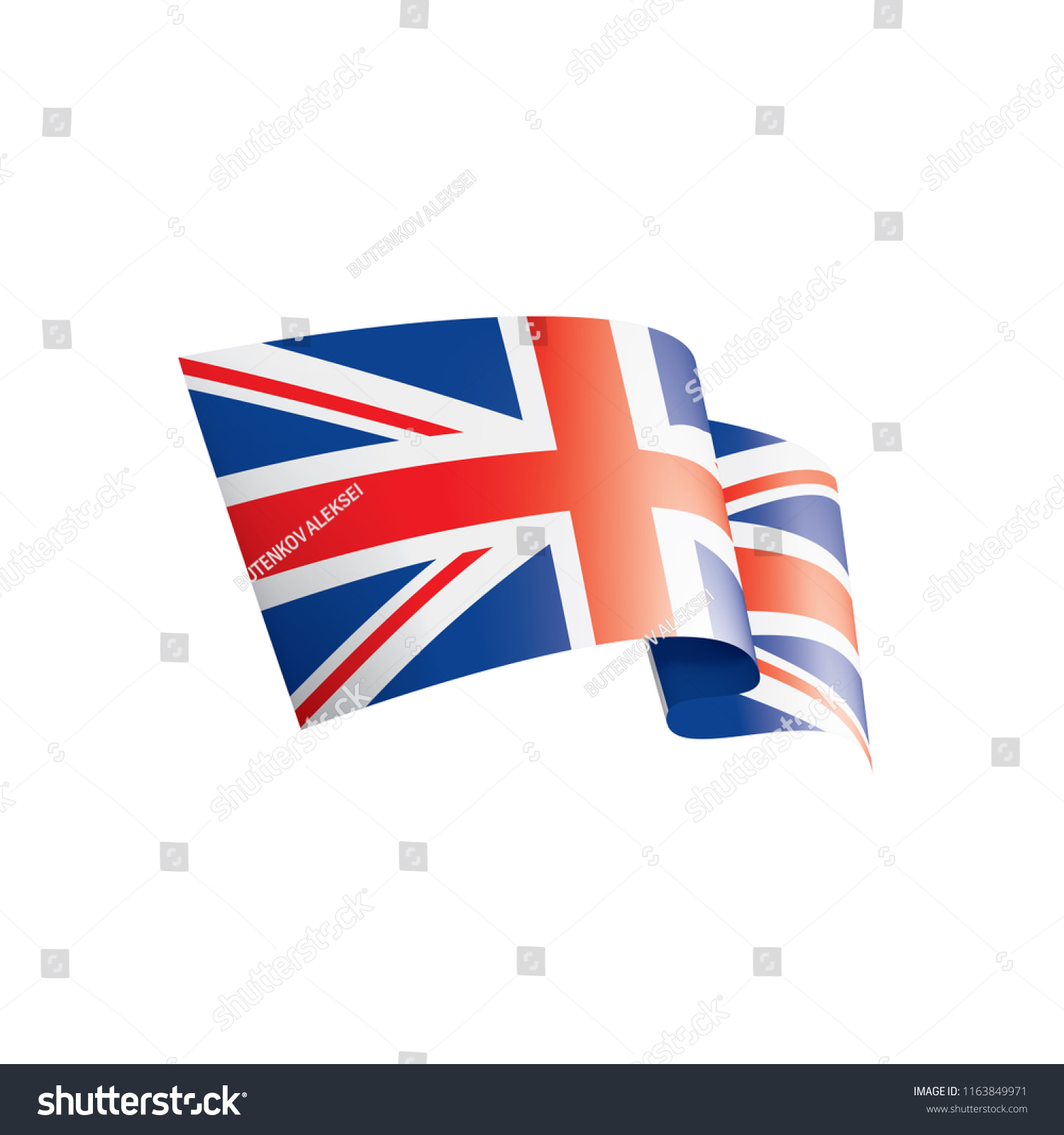 United Kingdom flag, vector illustration on a - Royalty Free Stock ...