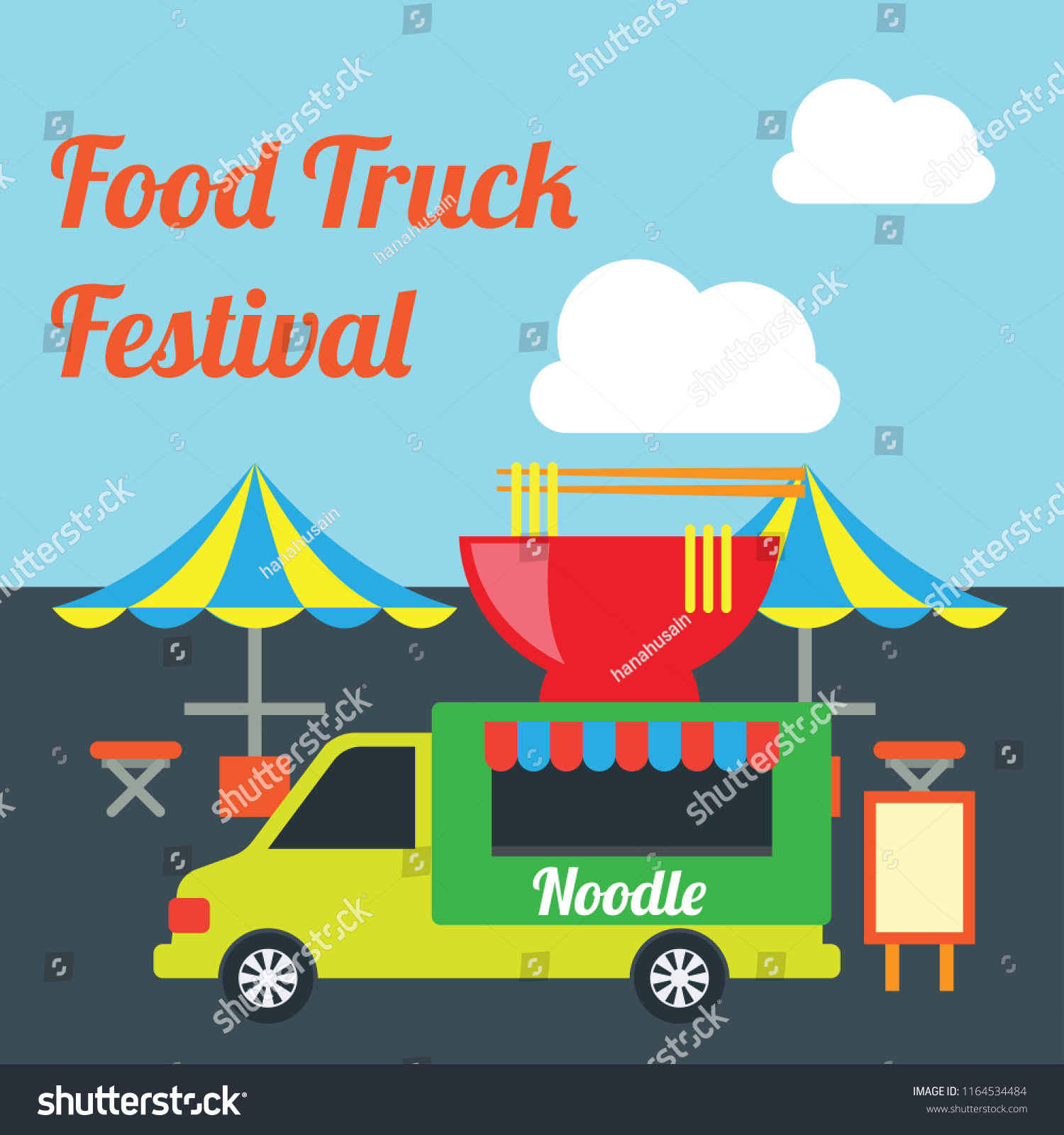 food truck festival banner and poster. vector Royalty Free Stock