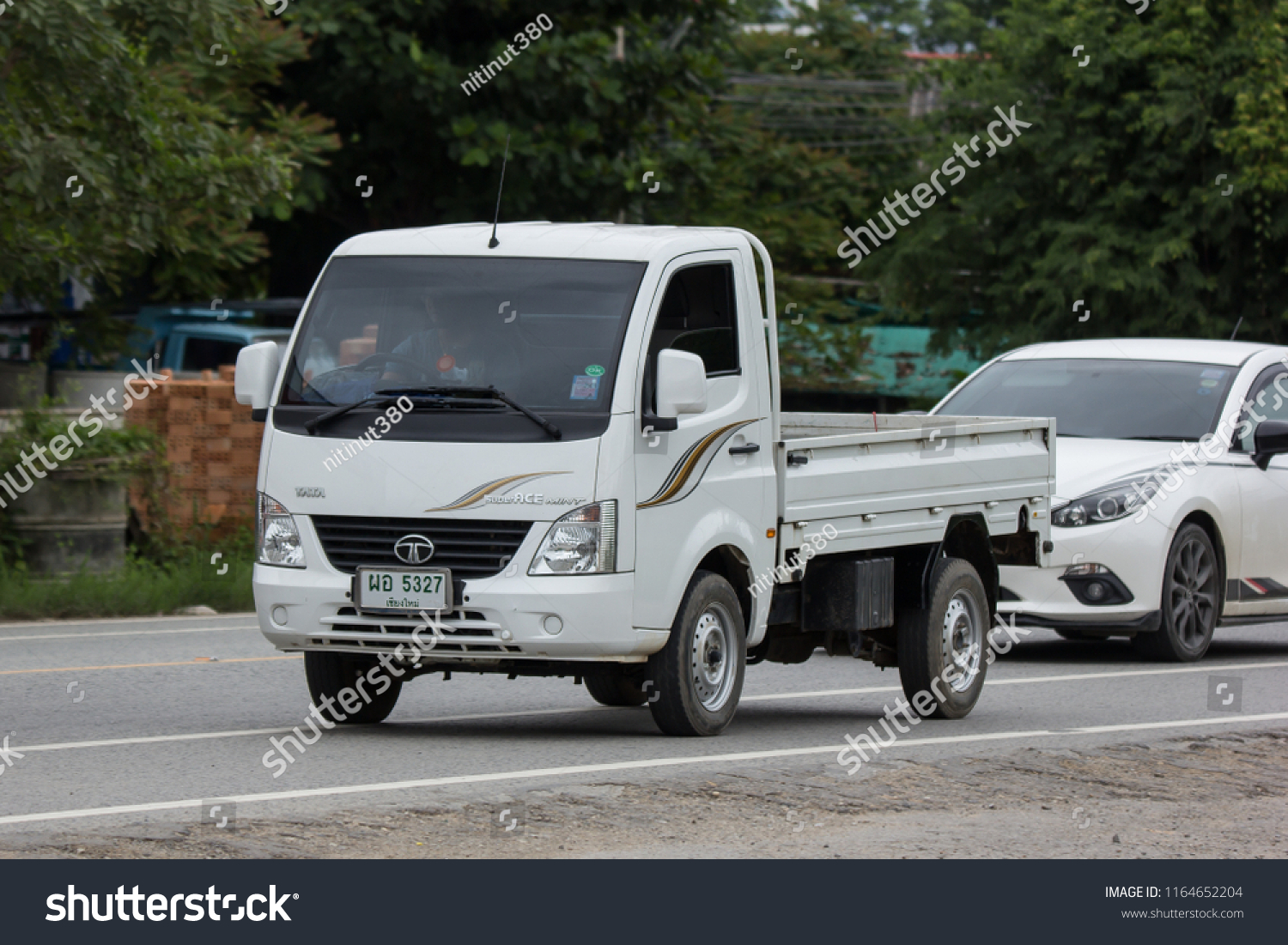 Chiangmai, Thailand - July  31 2018: Private Tata SuperACE City Giant Mini truck. On road no.1001 8 km from Chiangmai city. #1164652204