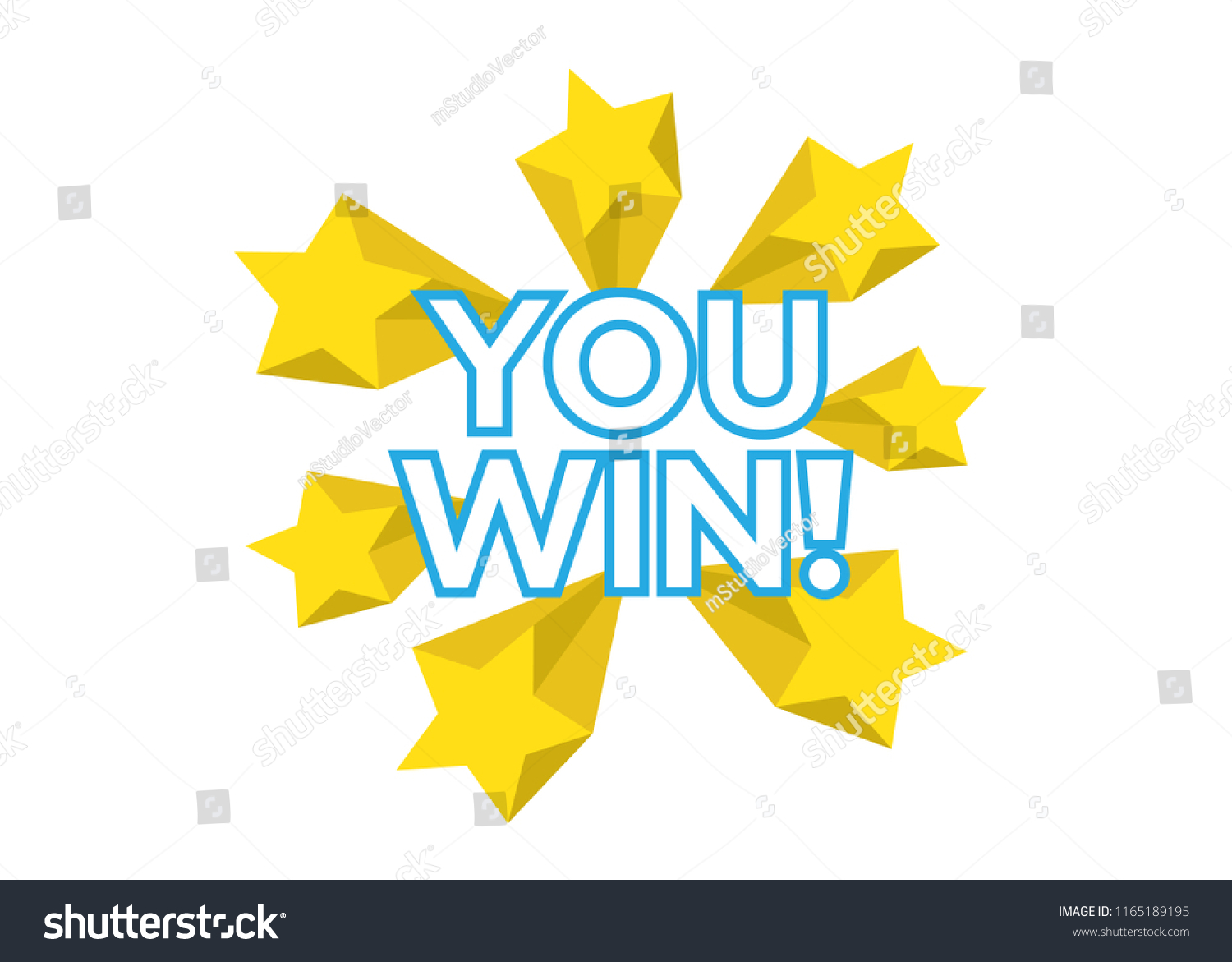 You Win vector card. Win stars background - Royalty Free Stock Vector ...