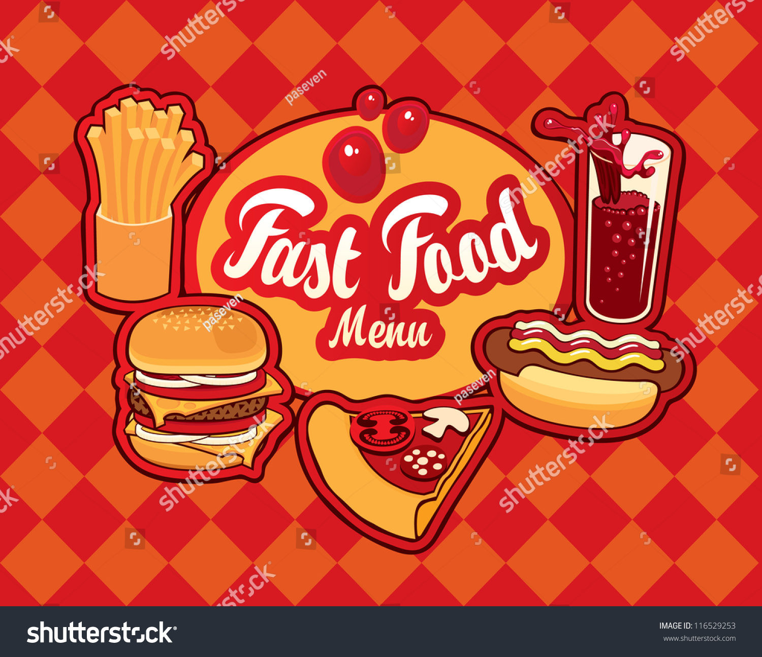 Cover for fast food menu - Royalty Free Stock Vector 116529253 - Avopix.com