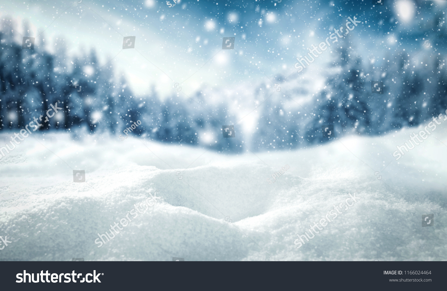 Winter background of snow and frost with free space for your decoration.  #1166024464