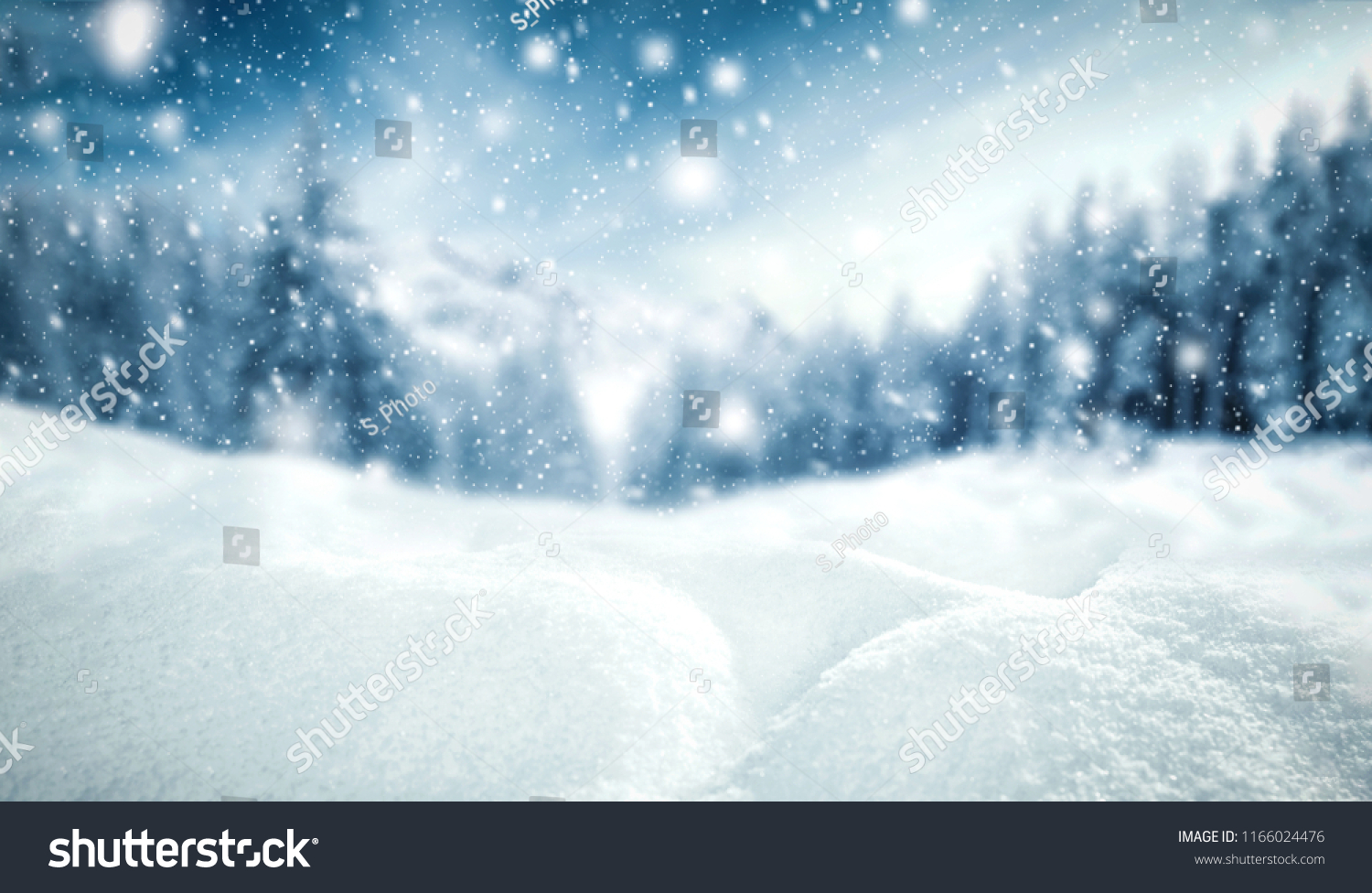 Winter background of snow and frost with free space for your decoration.  #1166024476