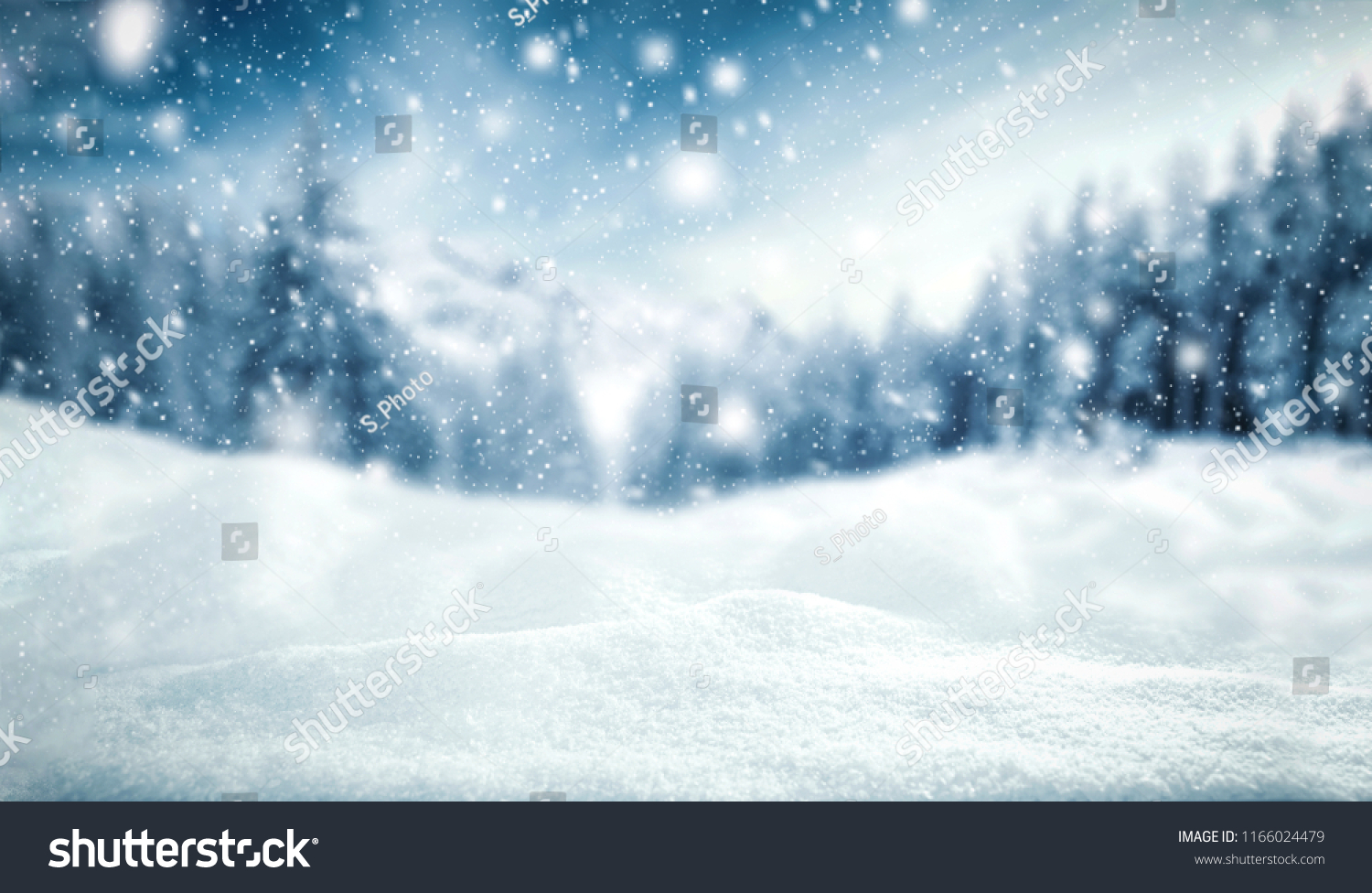 Winter background of snow and frost with free space for your decoration.  #1166024479