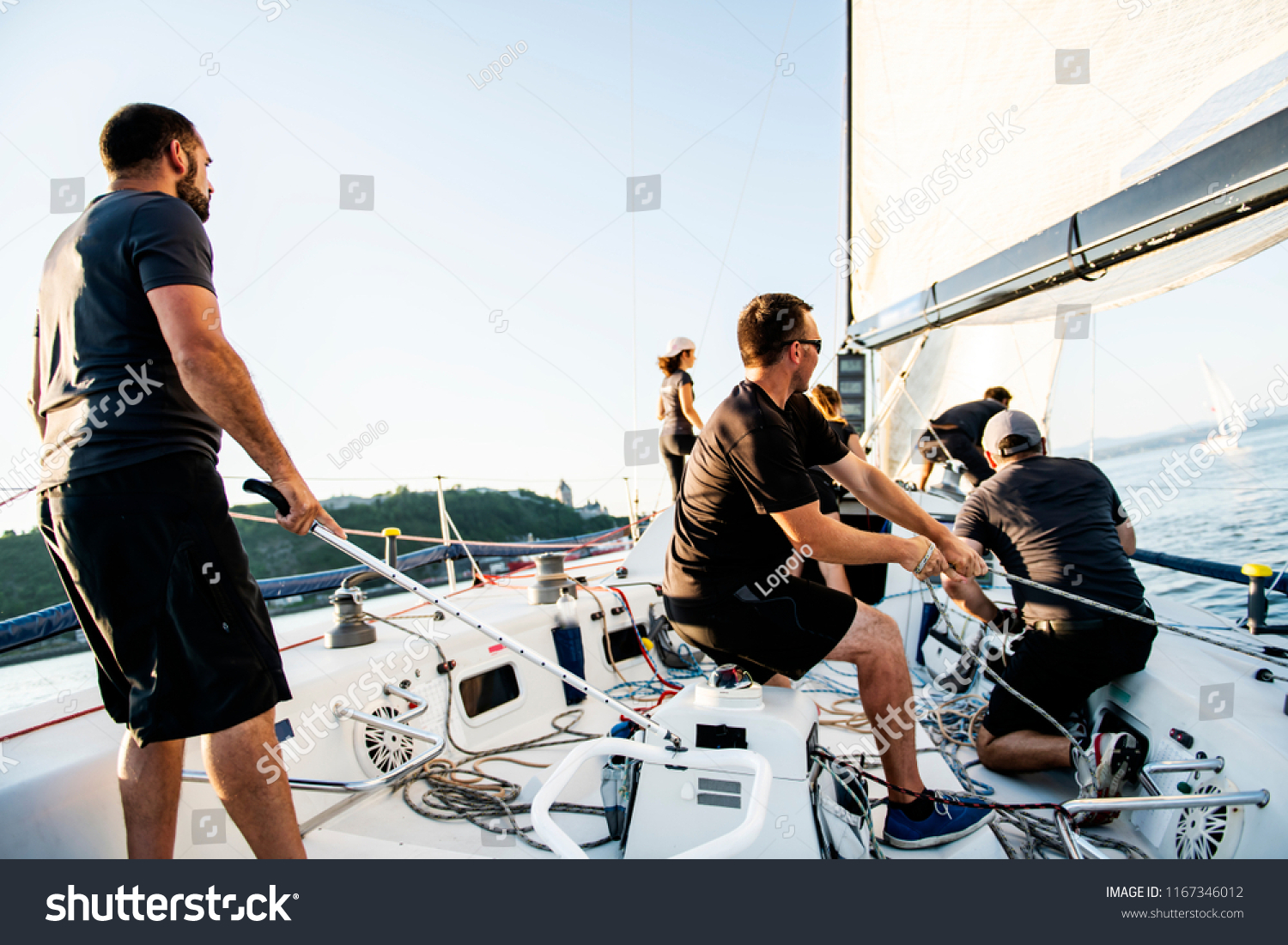 Team athletes Yacht training for the competition #1167346012