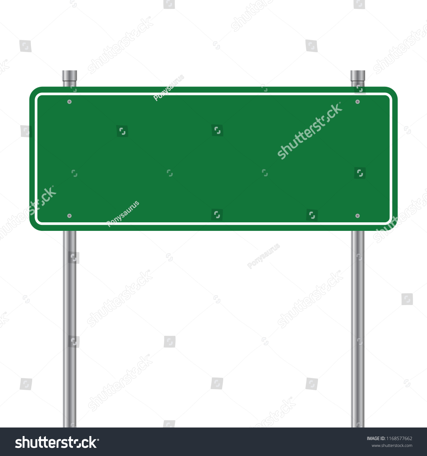 Side road blank green sign. 3d illustration isolated on white background #1168577662