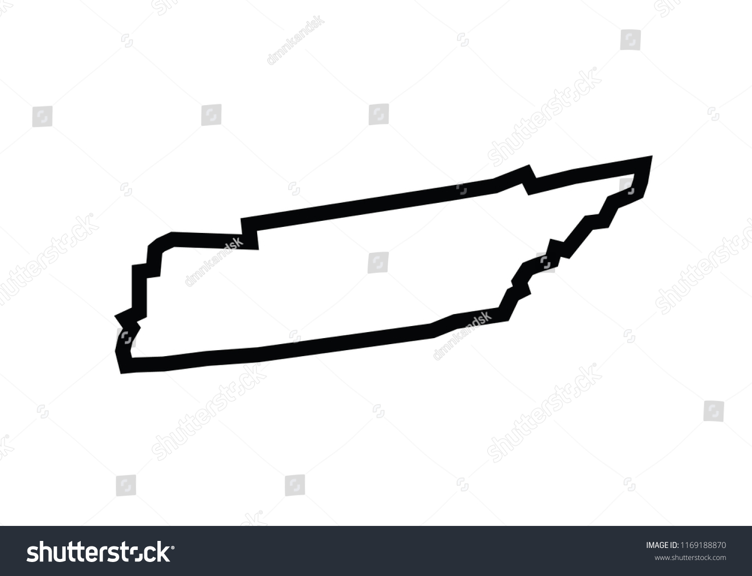 Tennessee outline map state shape united states - Royalty Free Stock ...