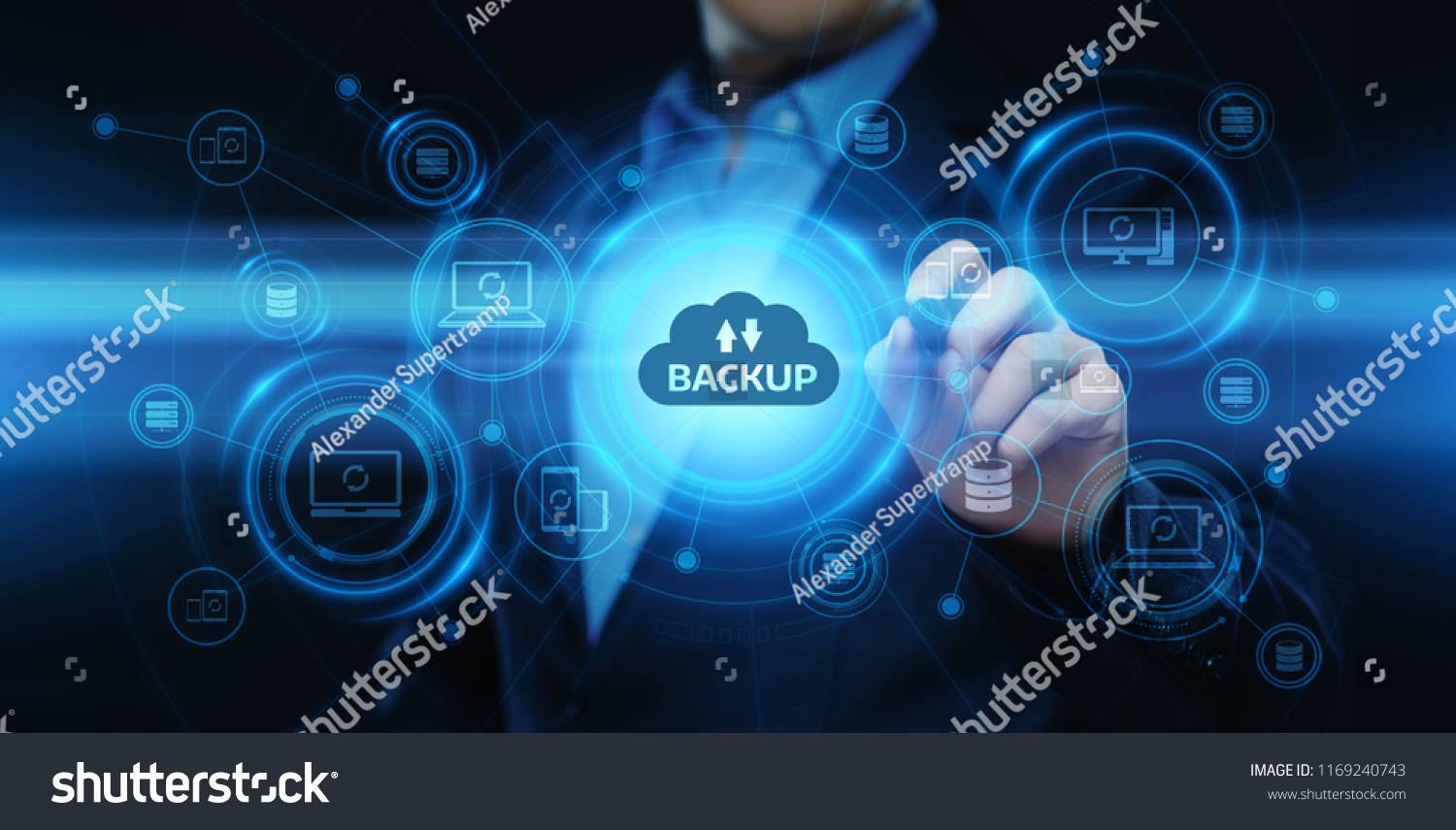 Backup Storage Data Internet Technology Business concept. #1169240743