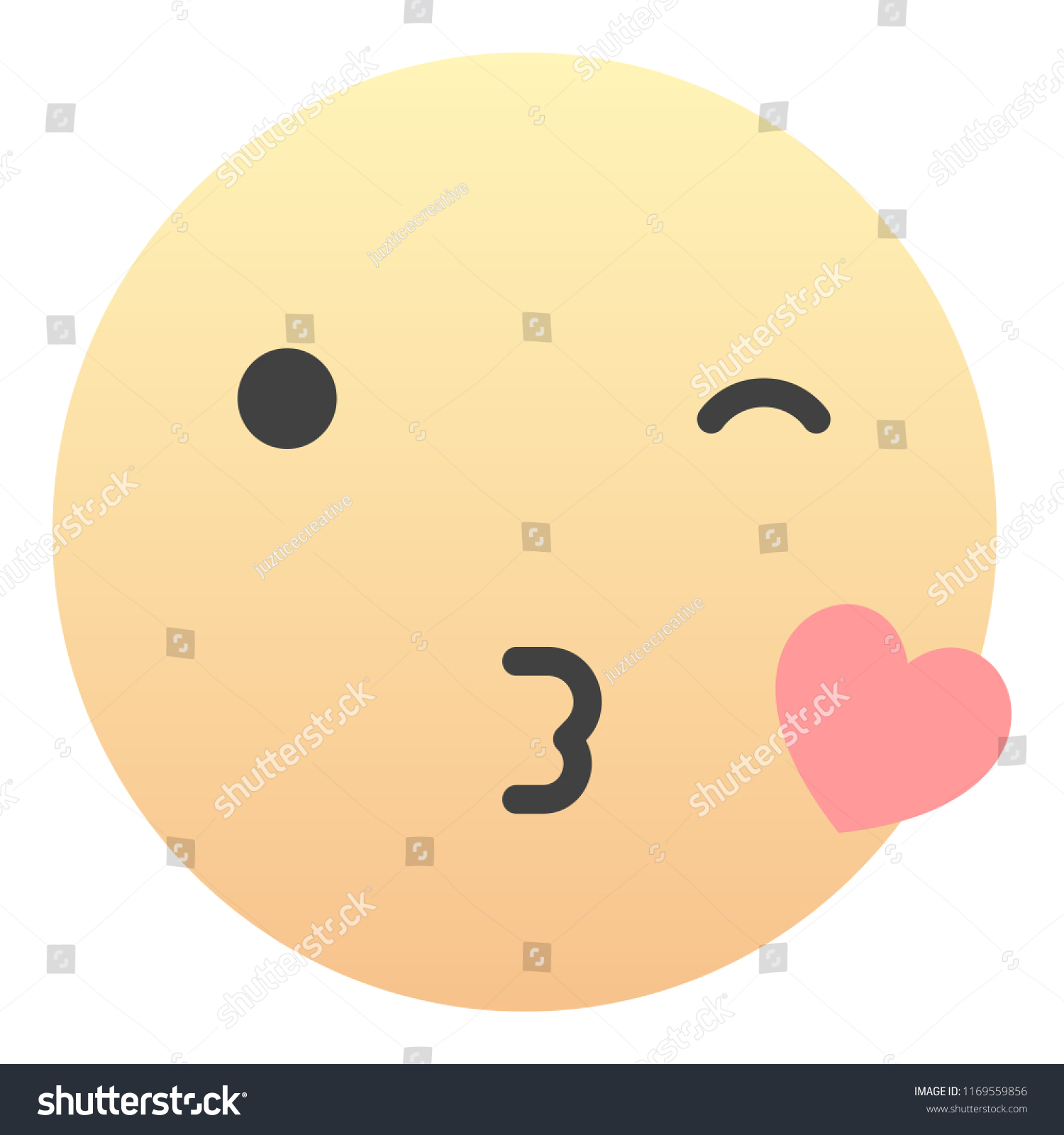 Kissing Wink Heart Emoticon Emoji Sign Face Royalty Free Stock Vector Avopix Com