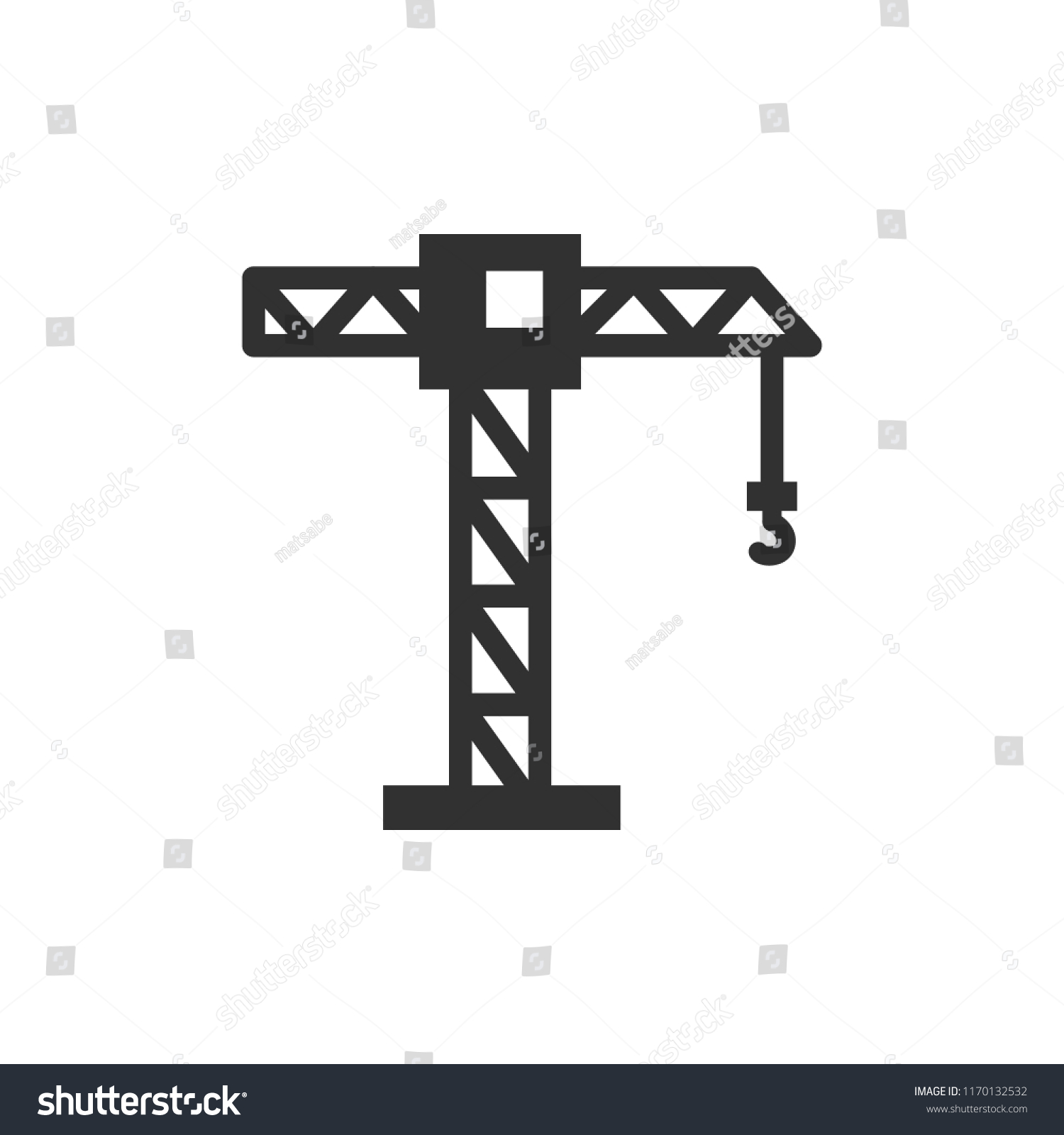 Construction crane. monochrome icon #1170132532