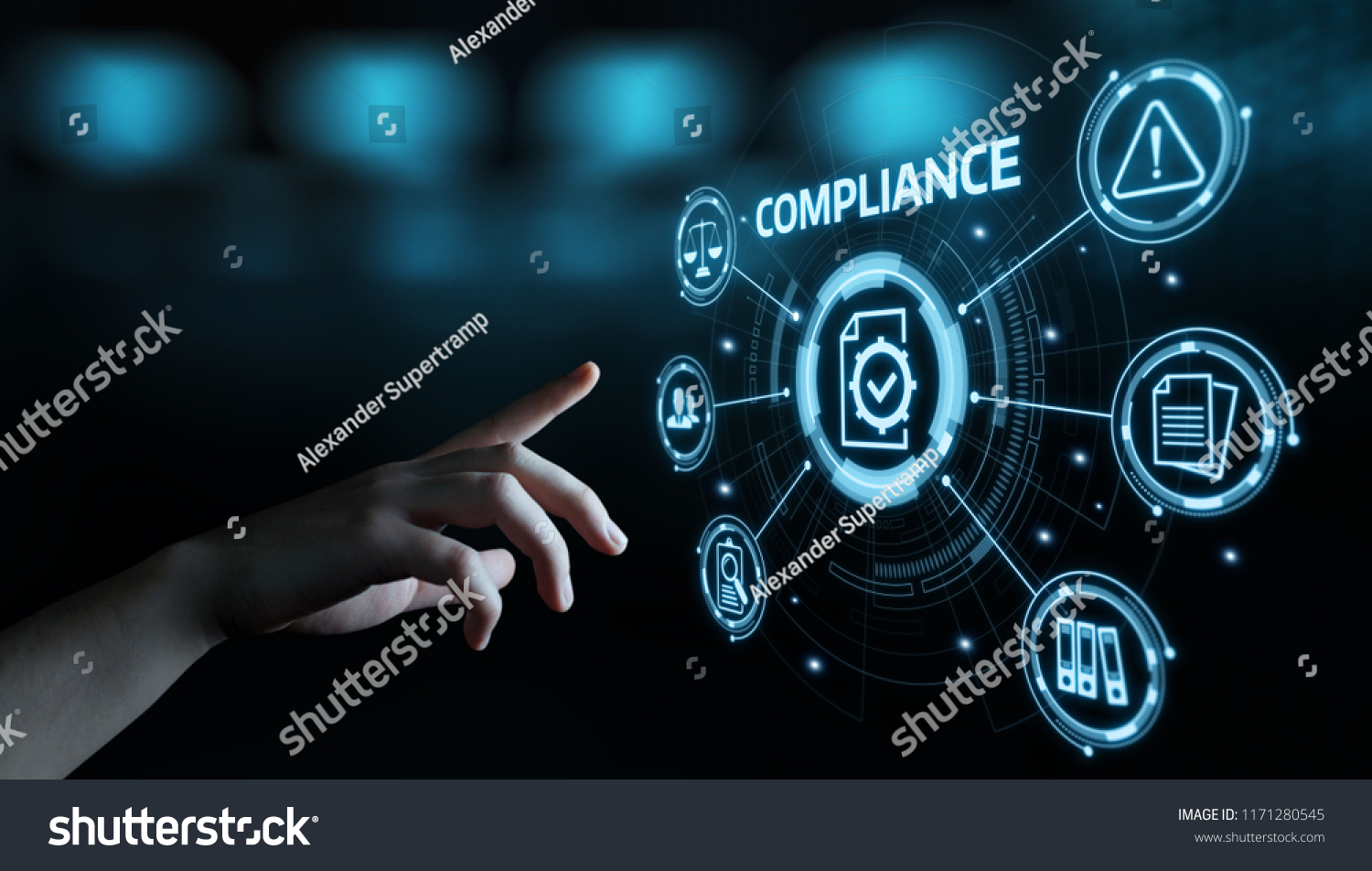 Compliance Rules Law Regulation Policy Business Technology concept. #1171280545