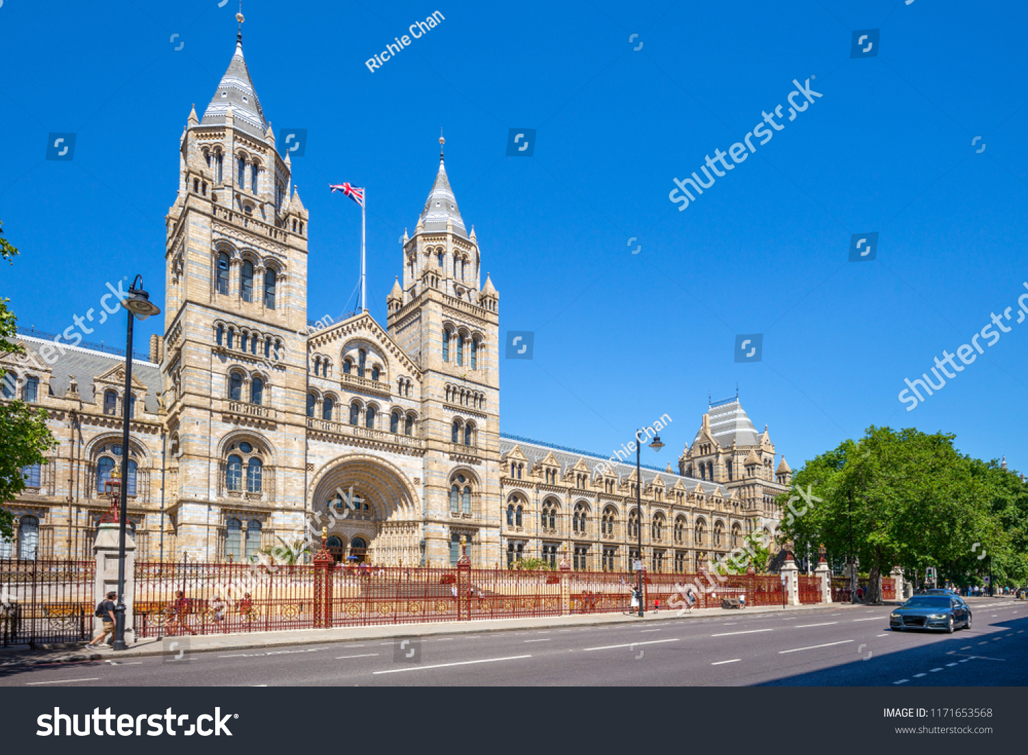 Facade view of Natural History Museum in London #1171653568