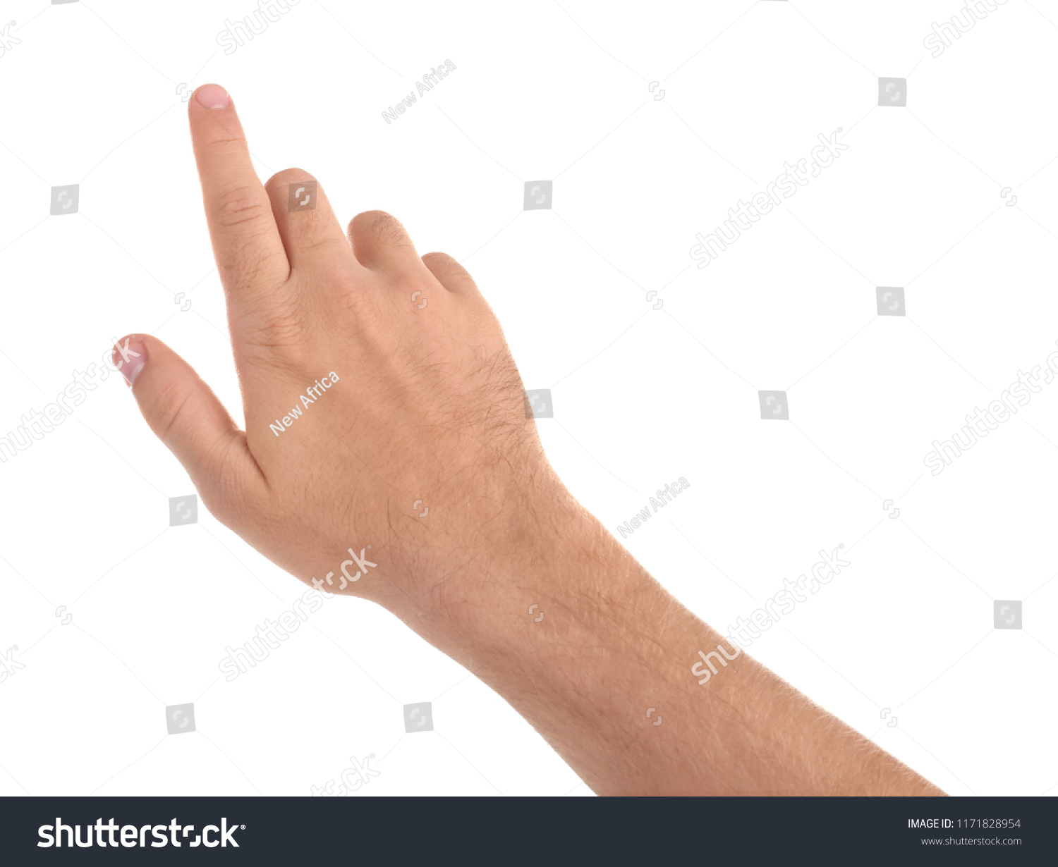 Abstract young man's hand on white background #1171828954