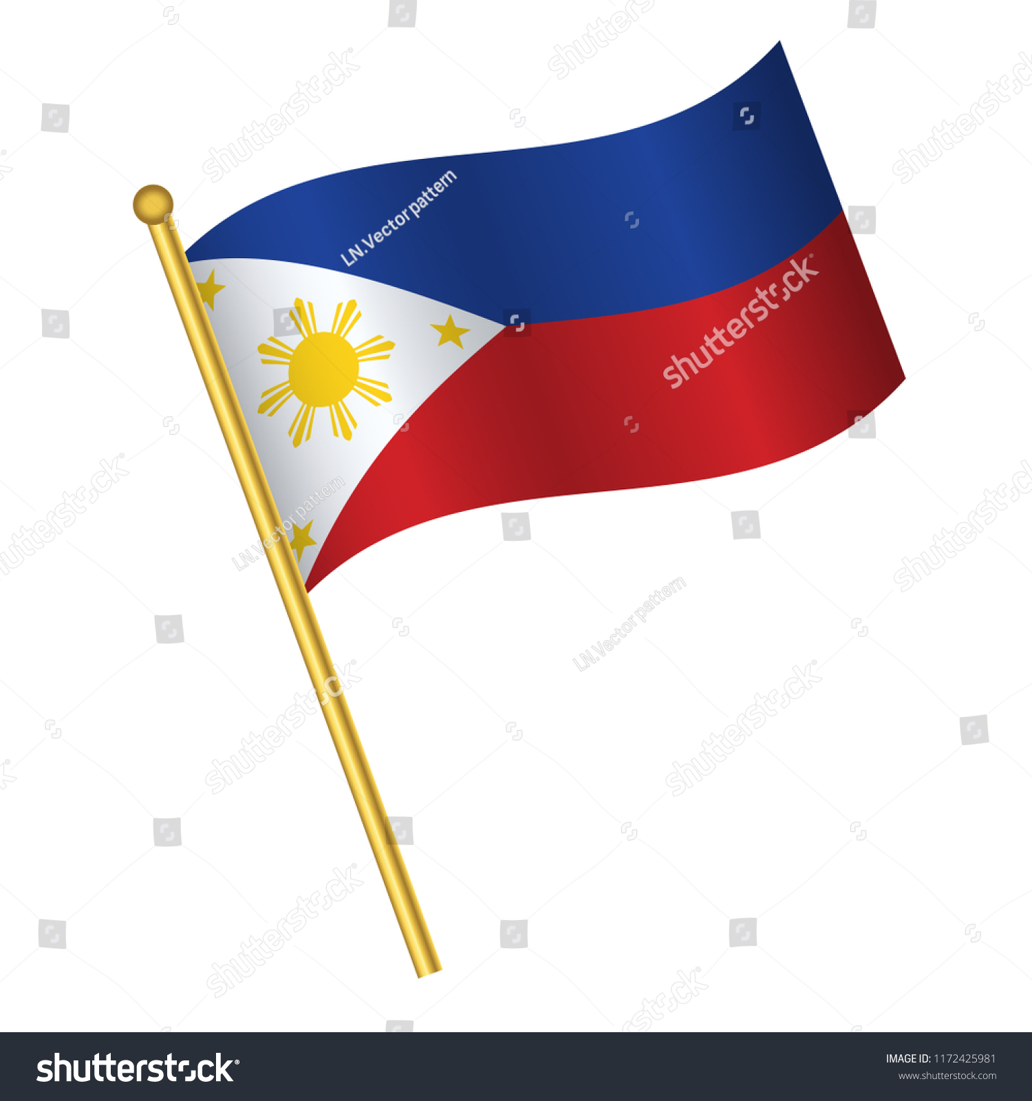 Flag of Philippine,Philippine flag Golden waving - Royalty Free Stock ...