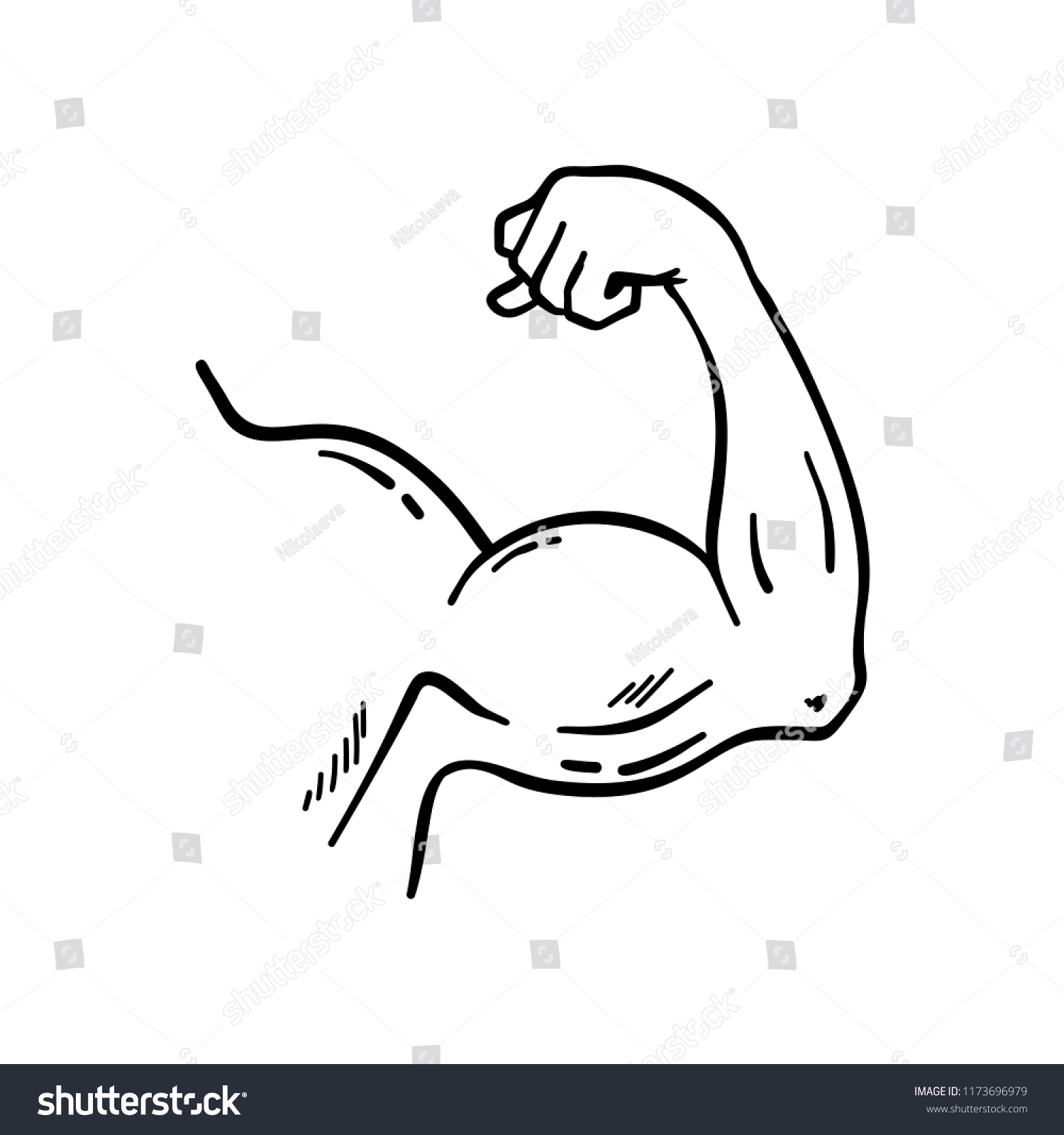 Bodybuilder Muscle Flex Arm Vector Illustration Royalty Free Stock Vector 1173696979 7764