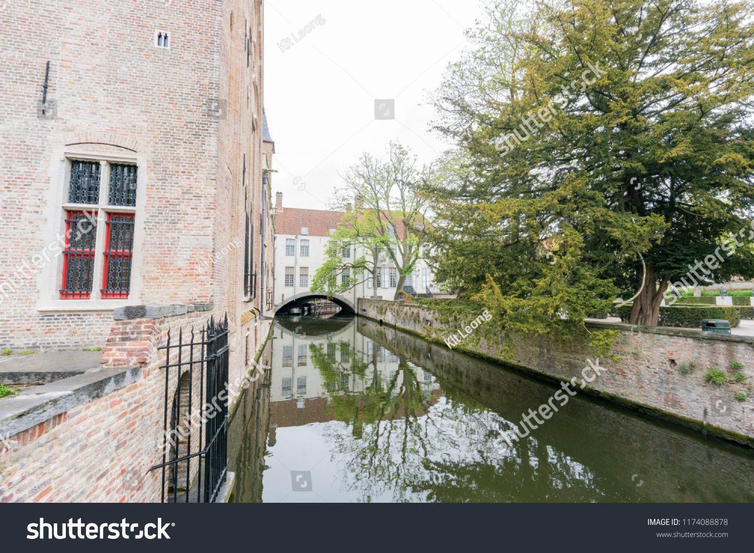 Beautiful landscape around Bonifacius Bridge at Brugge, Belgium #1174088878